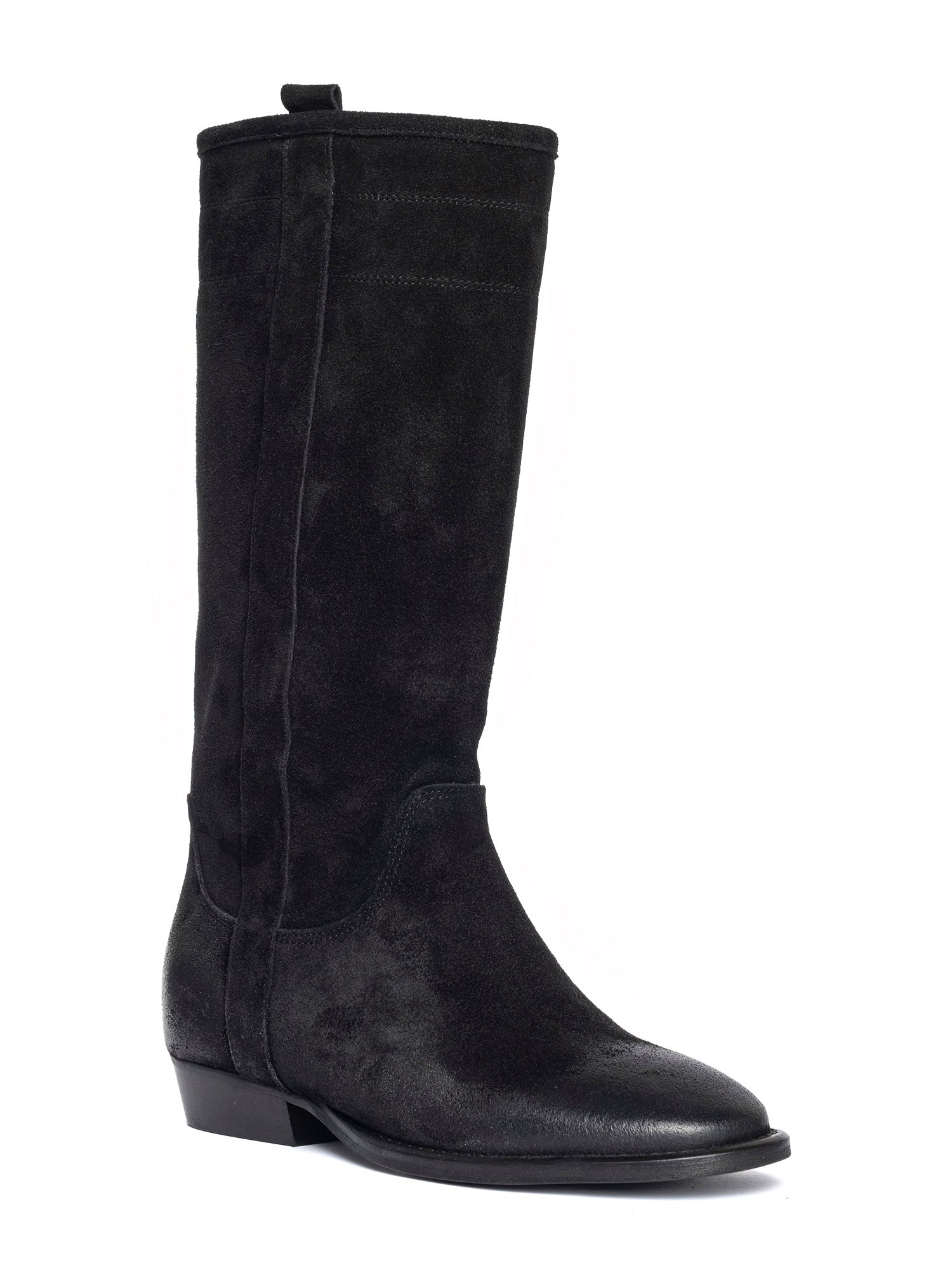Gabon Stivali texani in camoscio nero