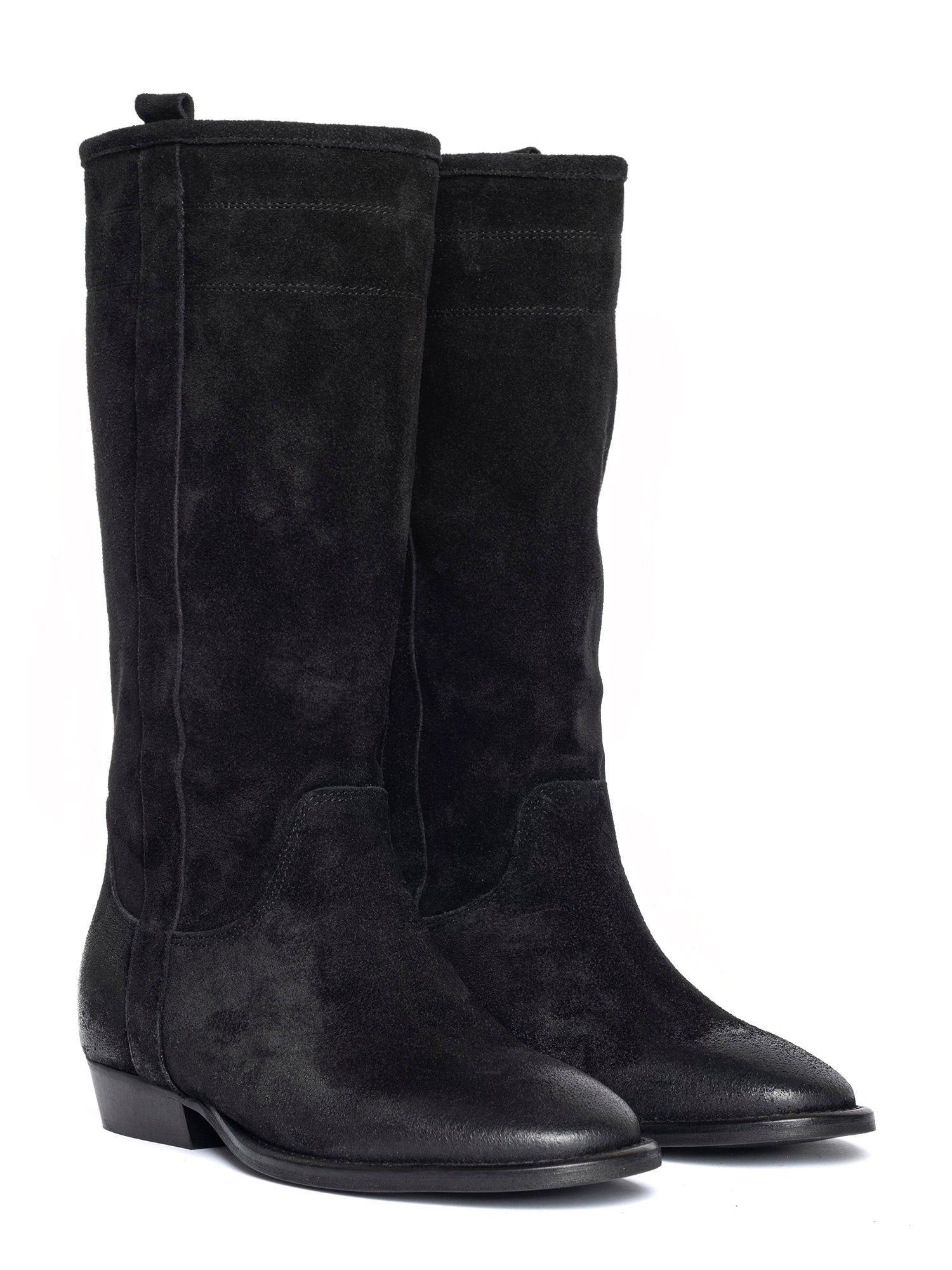 Gabon Stivali texani in camoscio nero