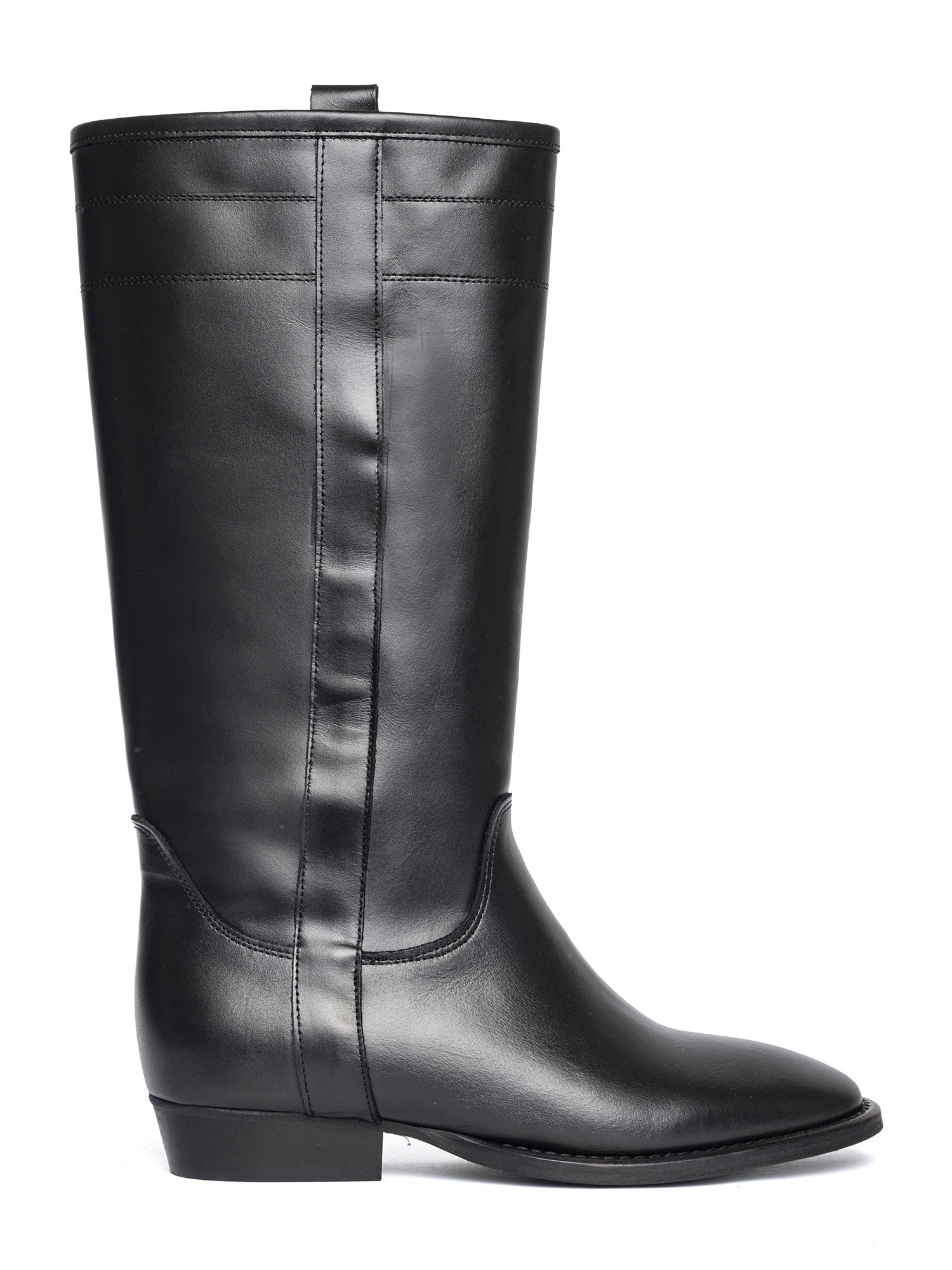 Gabon Stivali texani in vitello nero