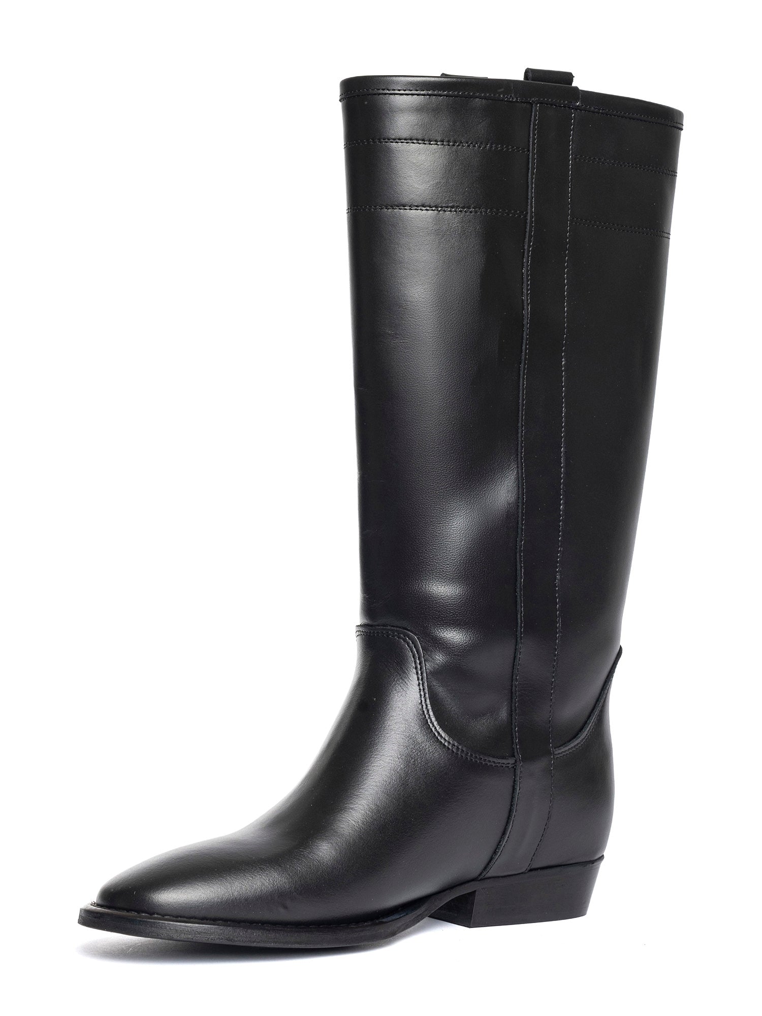 Gabon Stivali texani in vitello nero