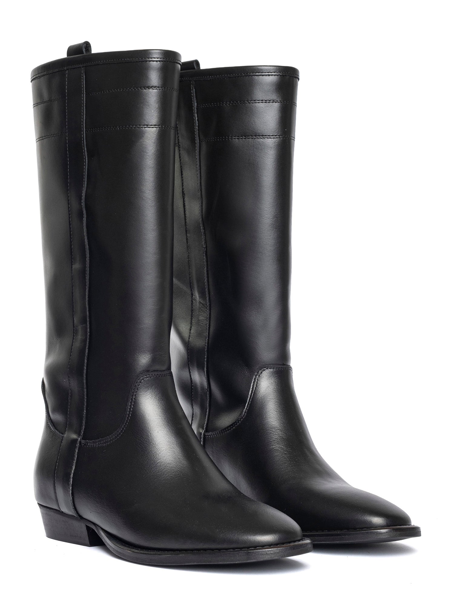 Gabon Stivali texani in vitello nero