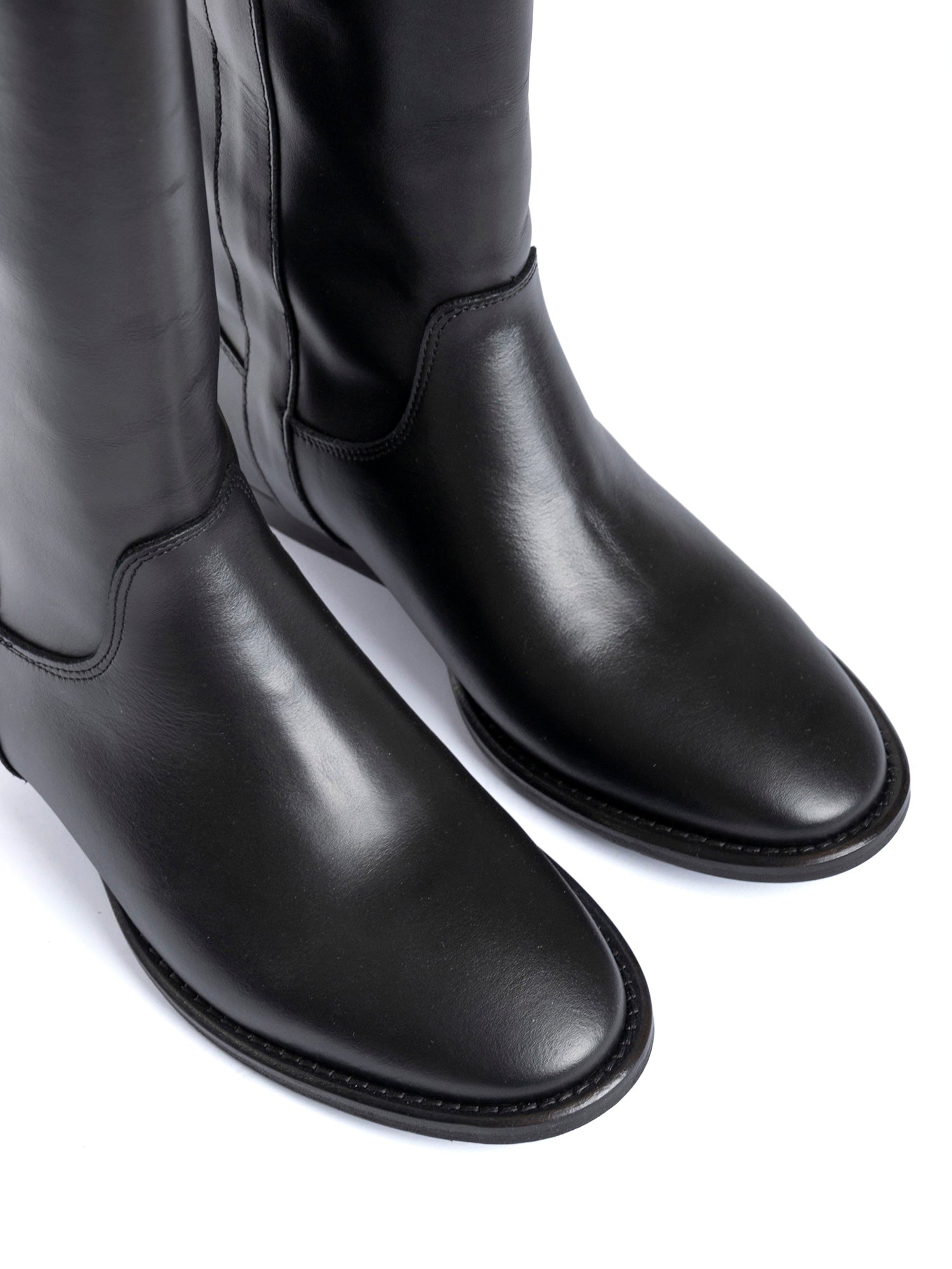 Gabon Stivali texani in vitello nero