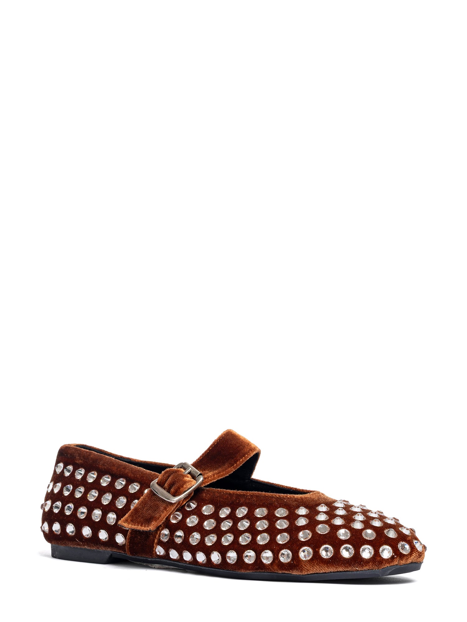 Gold Ballerine velluto cuoio