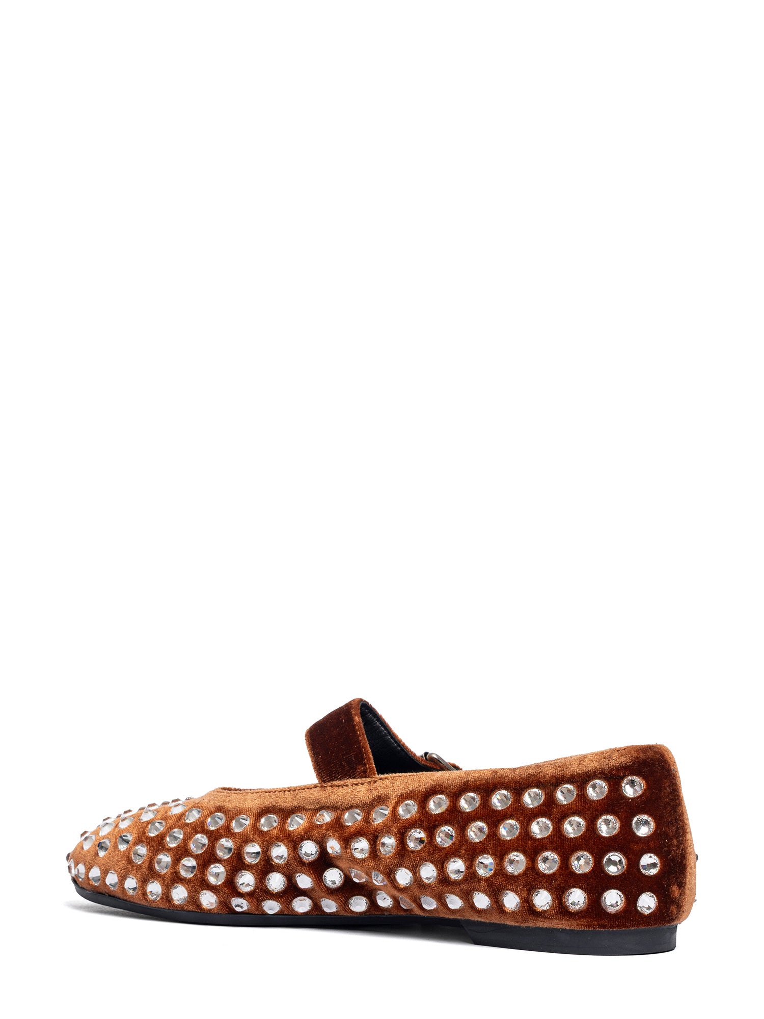 Gold Ballerine velluto cuoio