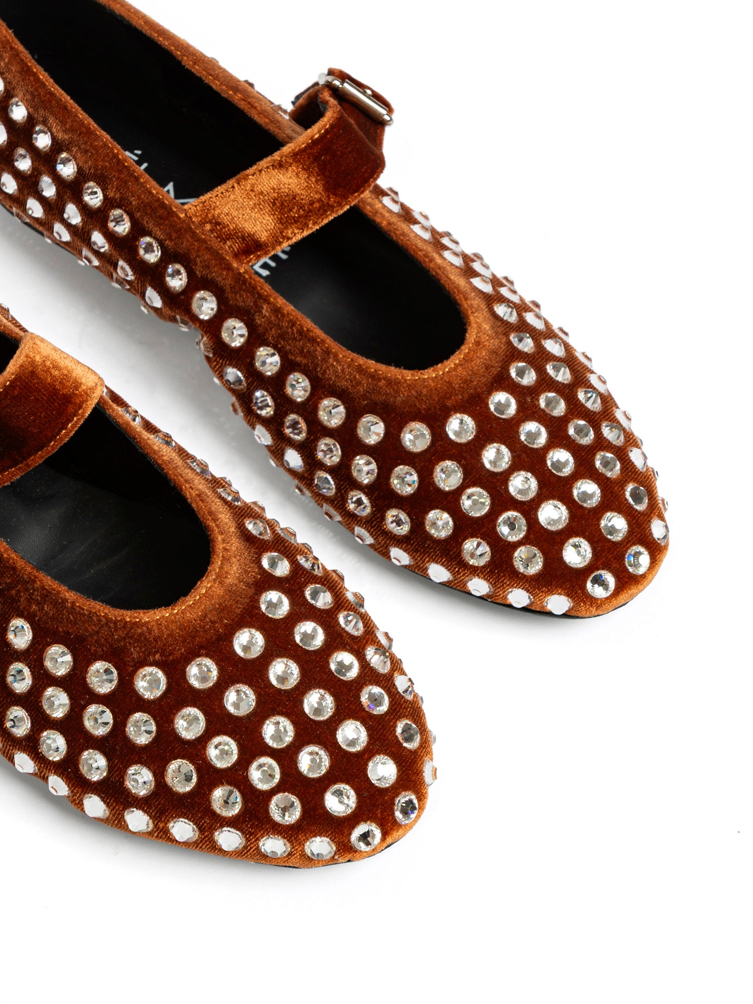 Gold Ballerine velluto cuoio