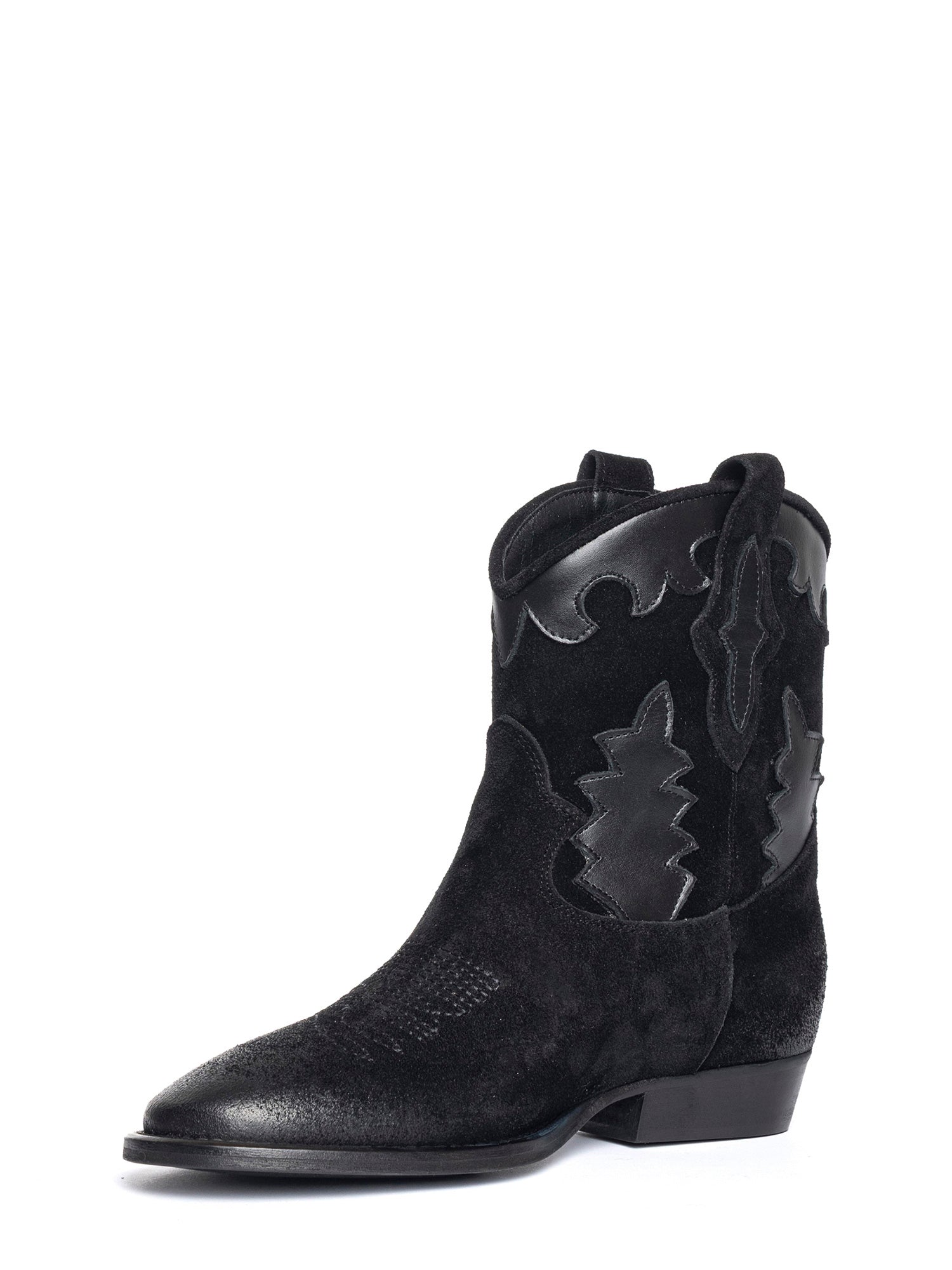 Guinea Tronchetti texani in camoscio nero