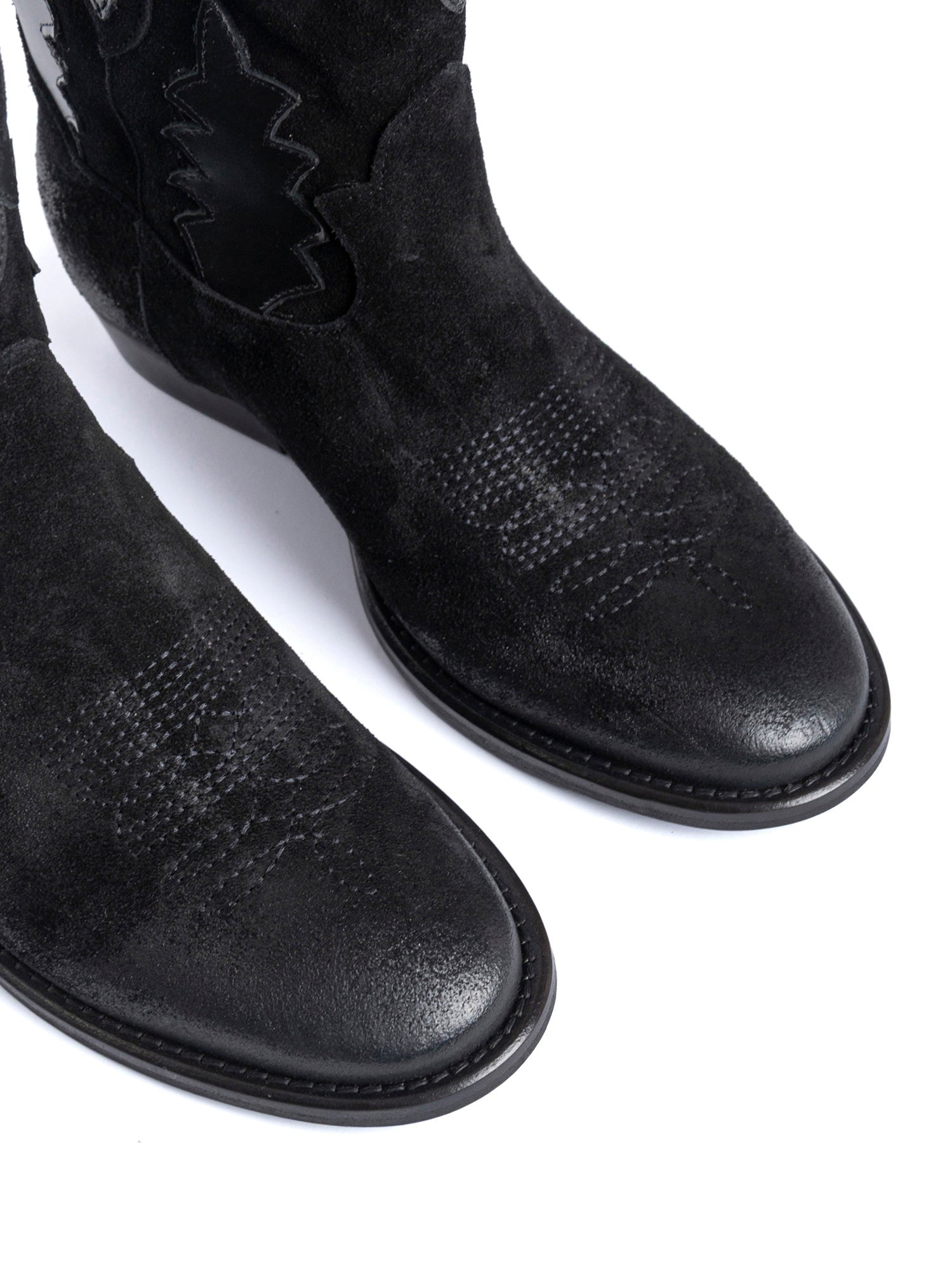 Guinea Tronchetti texani in camoscio nero