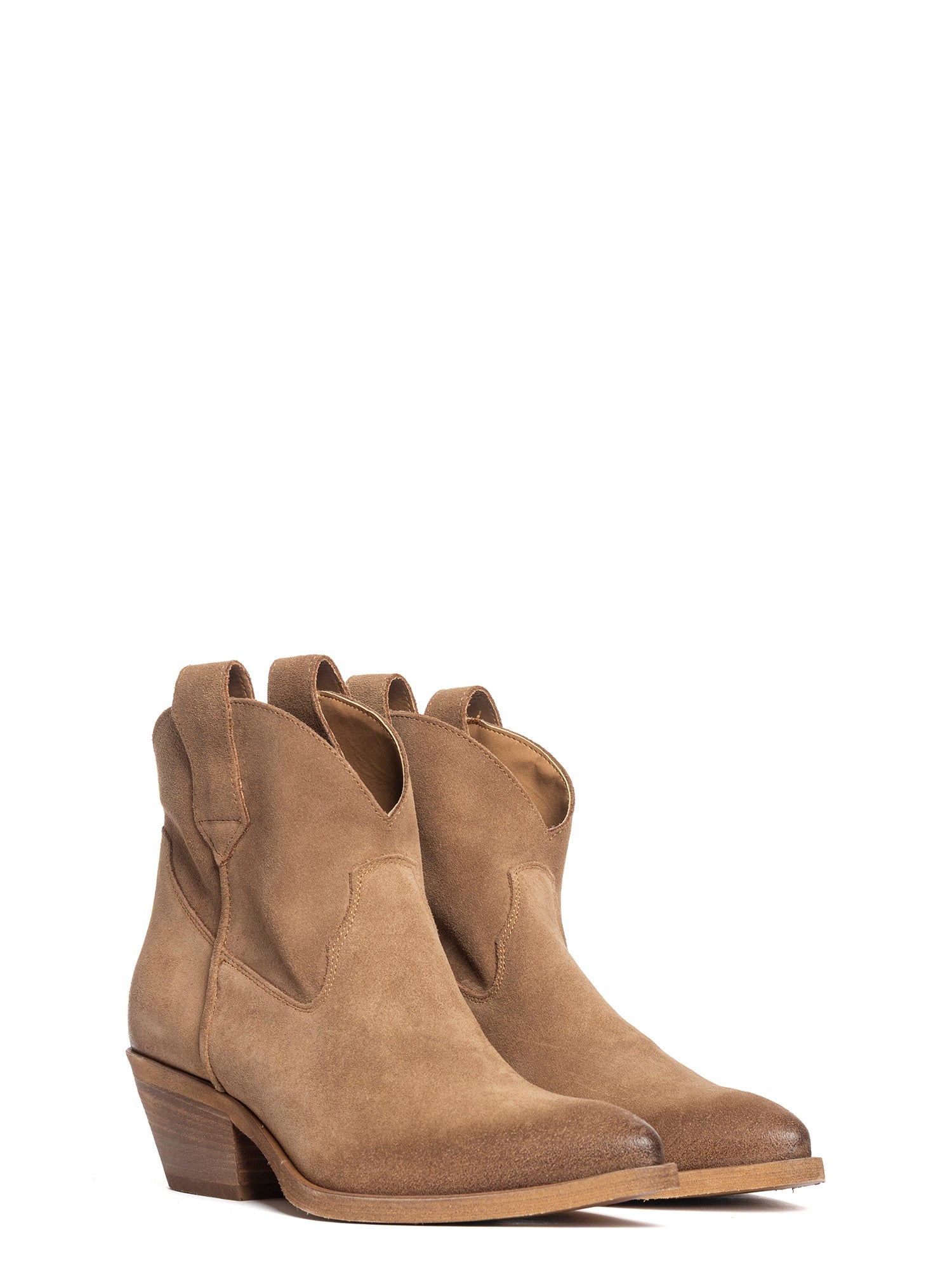 Tronchetti texani in camoscio legno