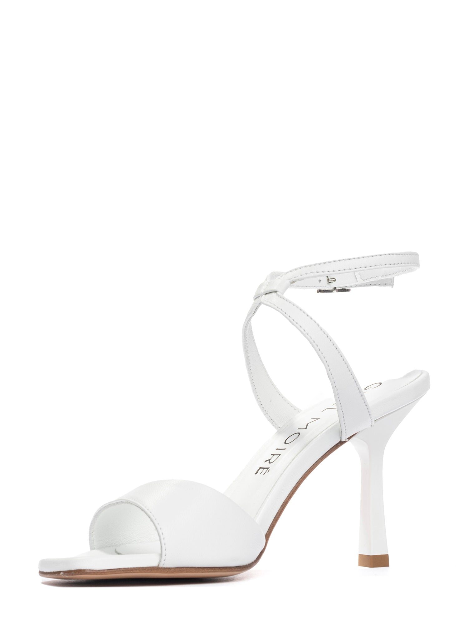Juliette White Nappa Leather Band Sandals
