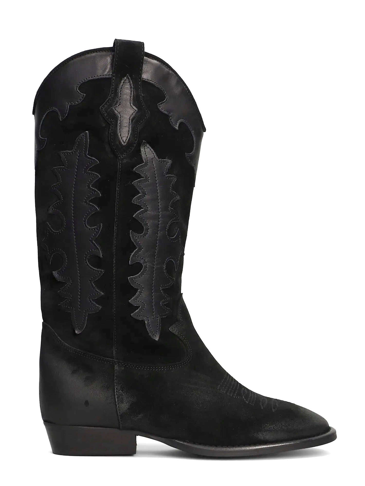 Kansas Stivali texani in camoscio nero