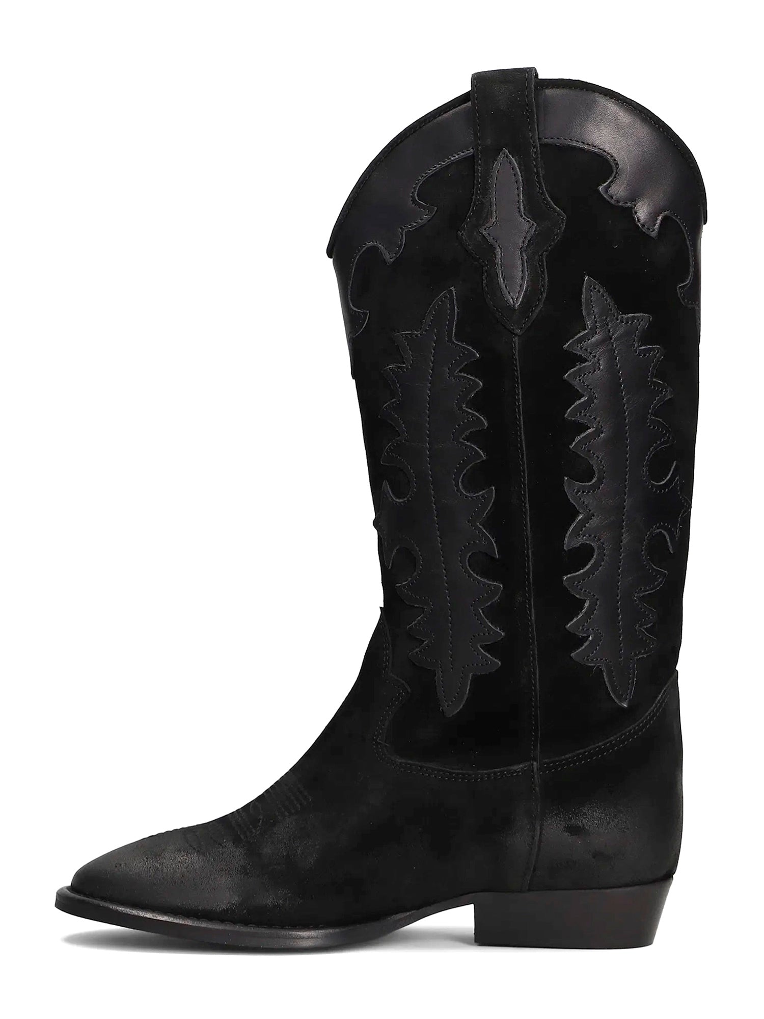 Kansas Stivali texani in camoscio nero