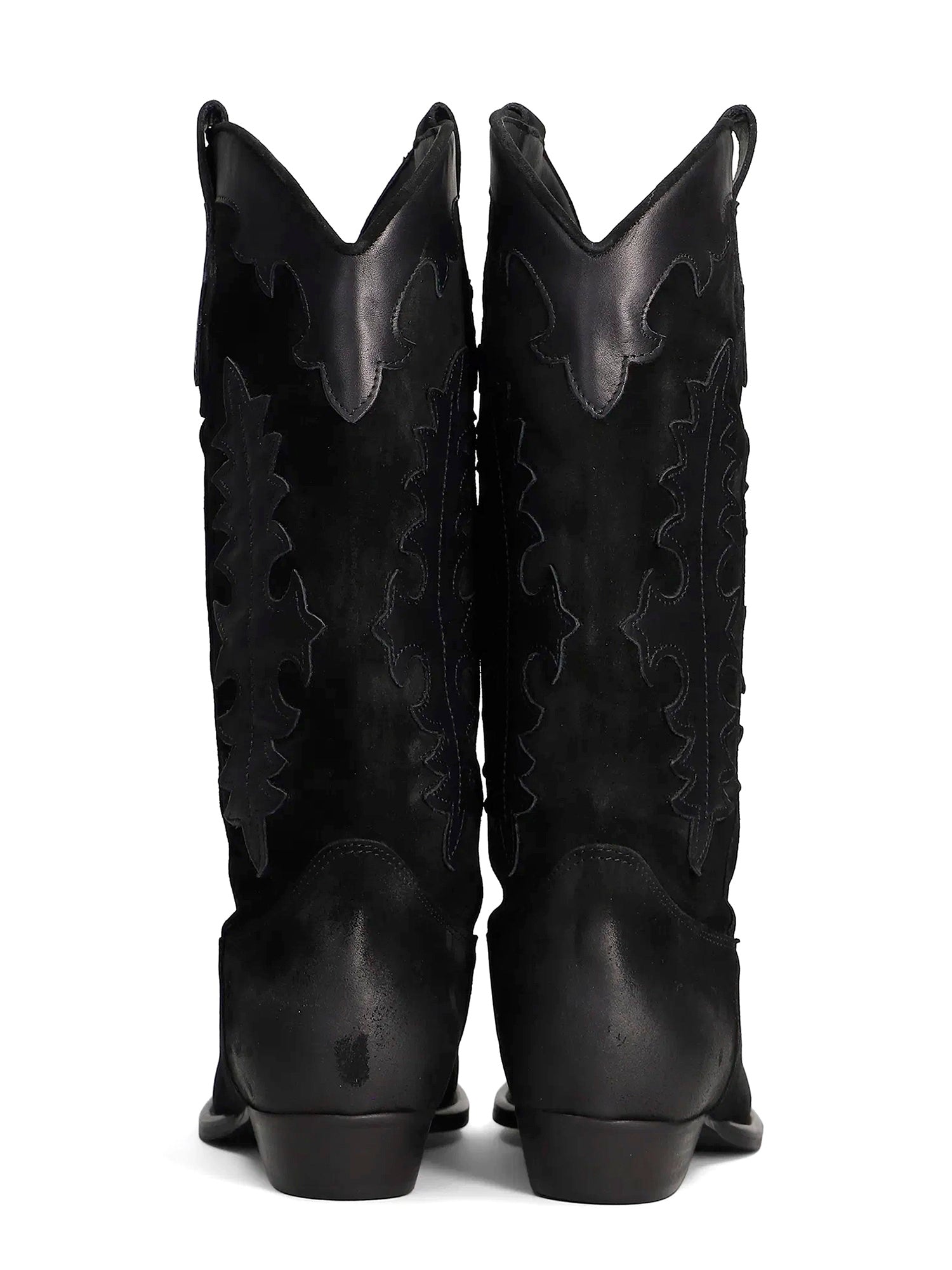 Kansas Stivali texani in camoscio nero
