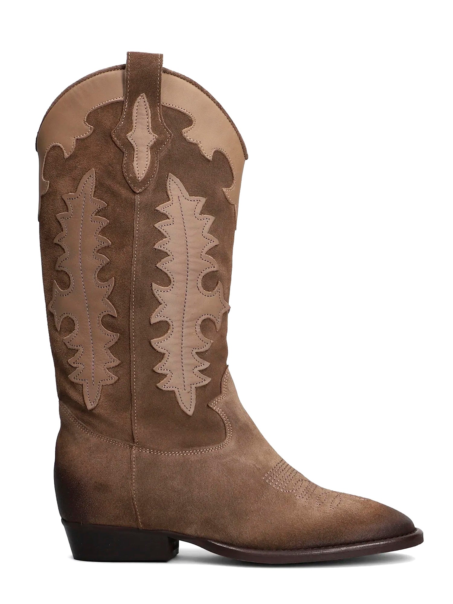 Kansas Stivali texani in camoscio taupe