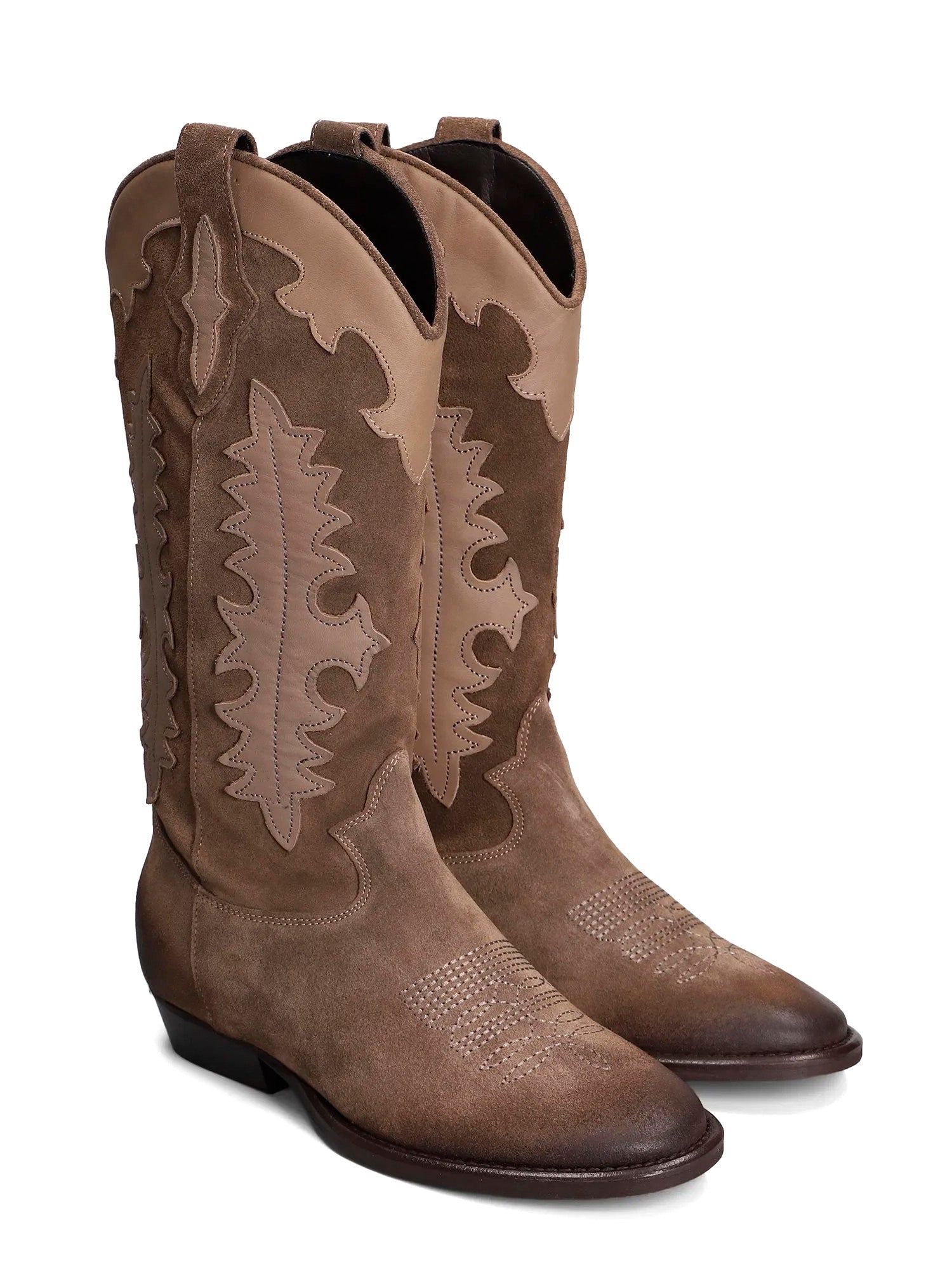 Kansas Taupe Suede Cowboy Boots