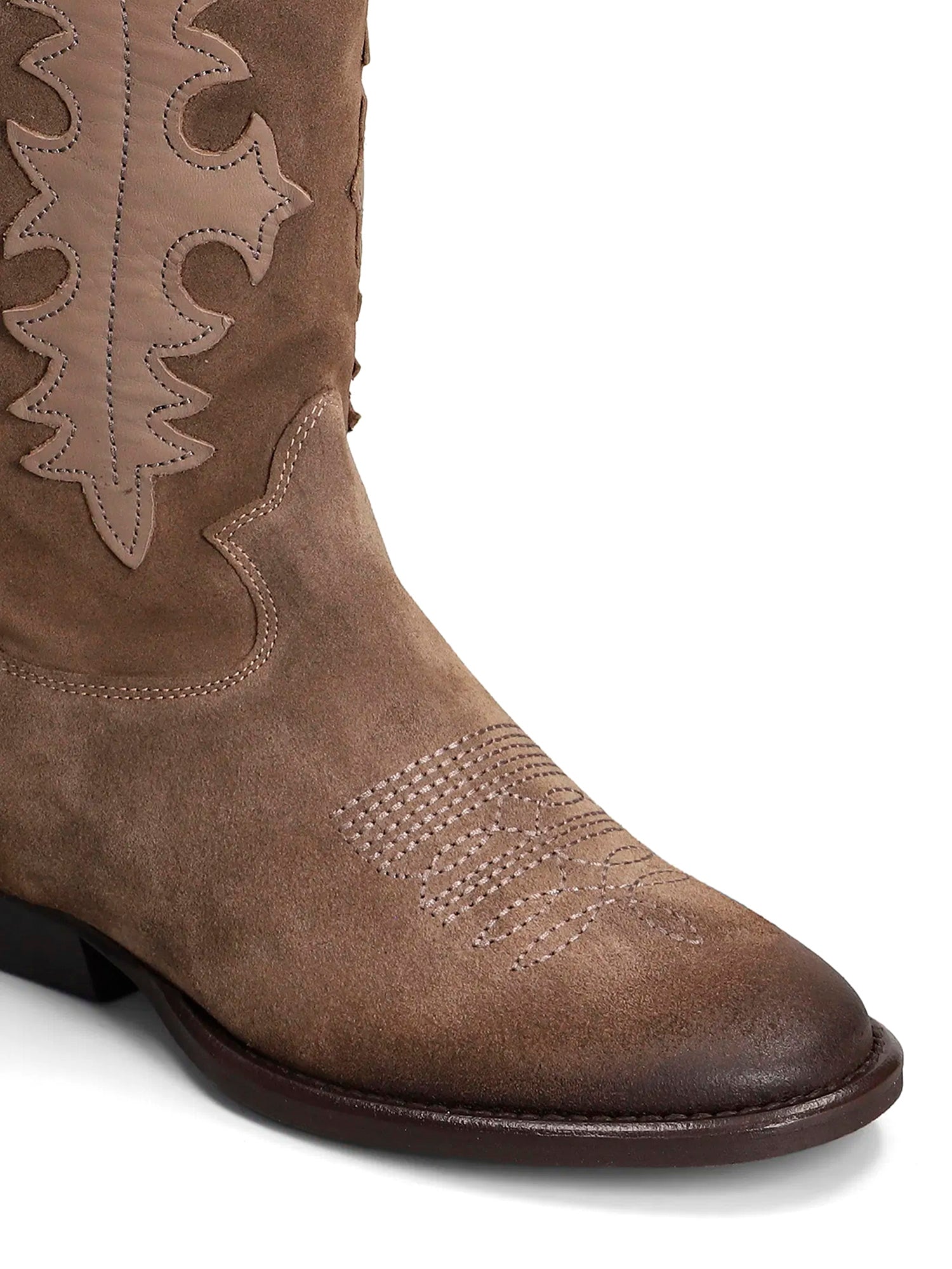 Kansas Taupe Suede Cowboy Boots