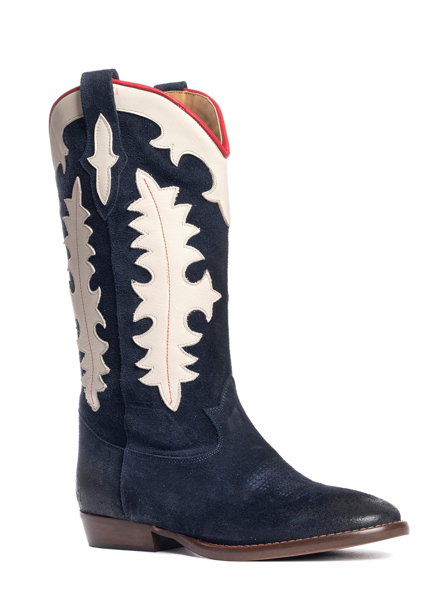 Kansas Stivali texani in camoscio blu