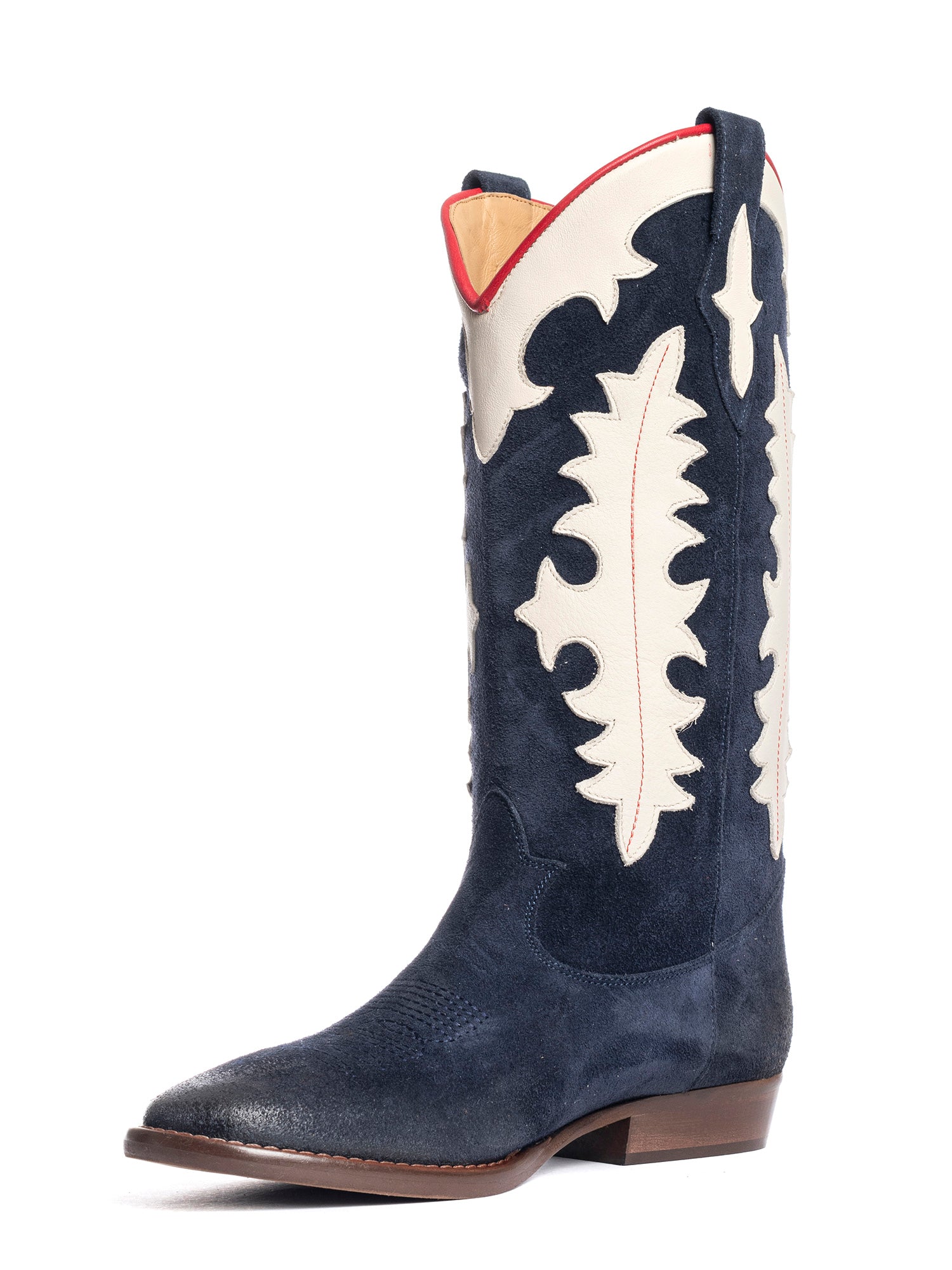 Kansas Stivali texani in camoscio blu