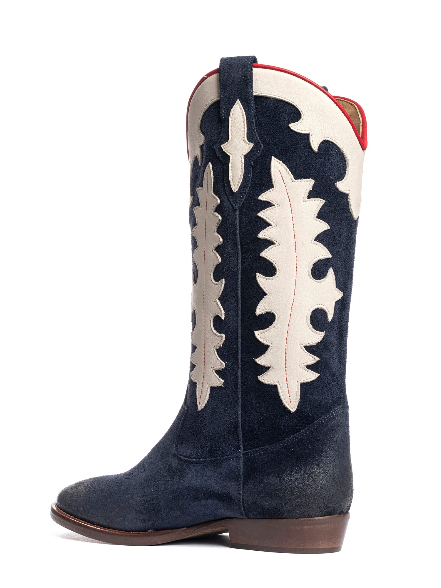 Kansas Stivali texani in camoscio blu