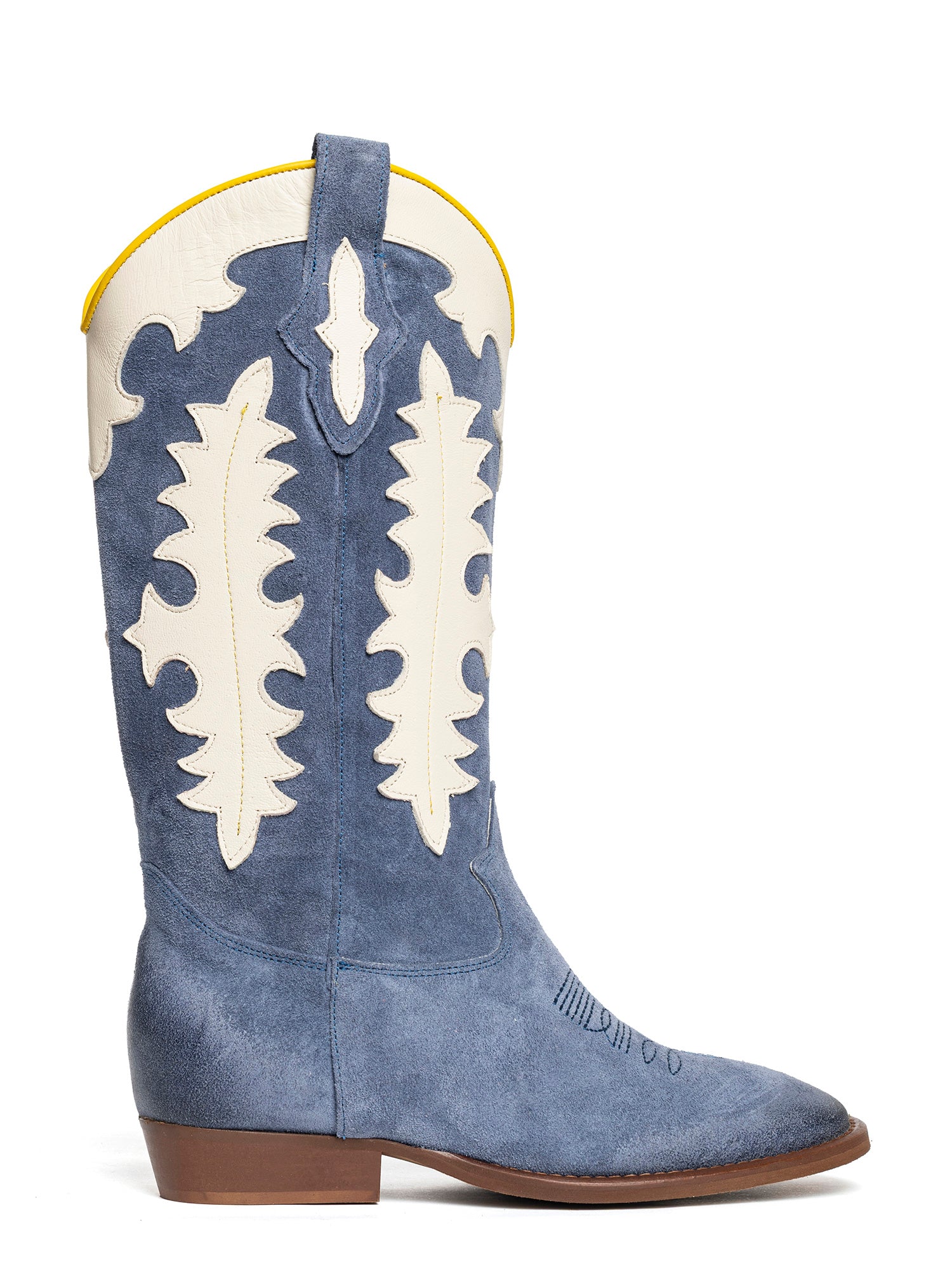 Kansas Stivali texani in camoscio calcite