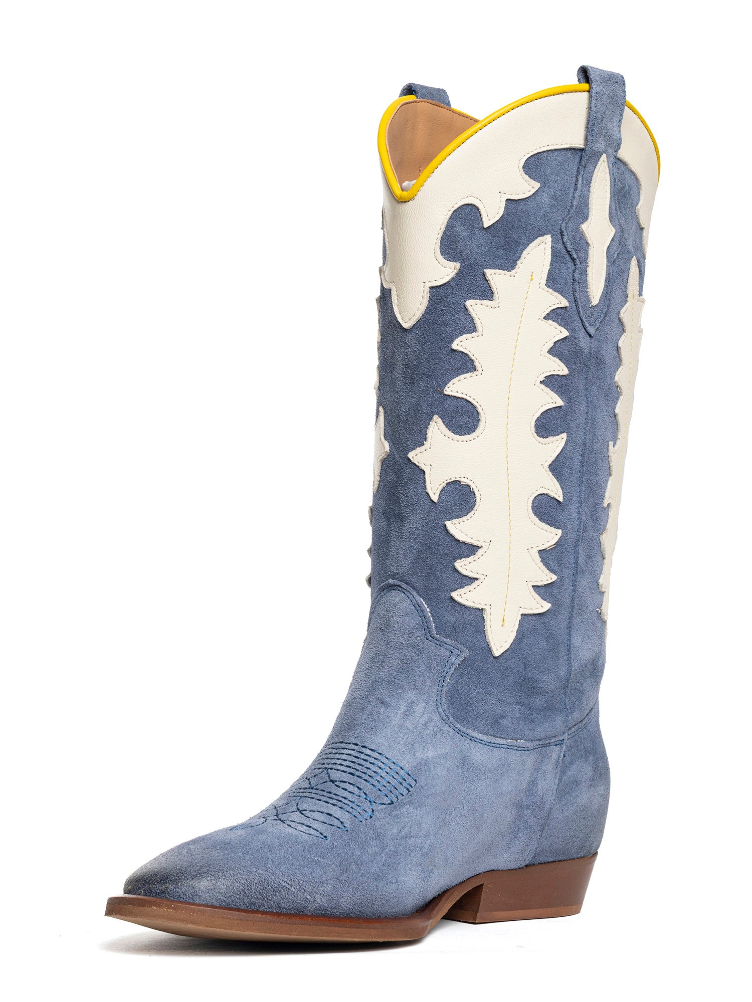 Kansas Stivali texani in camoscio calcite