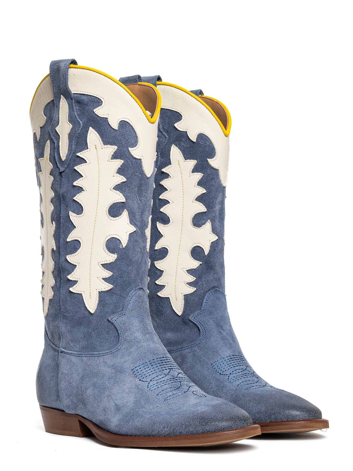 Kansas Stivali texani in camoscio calcite