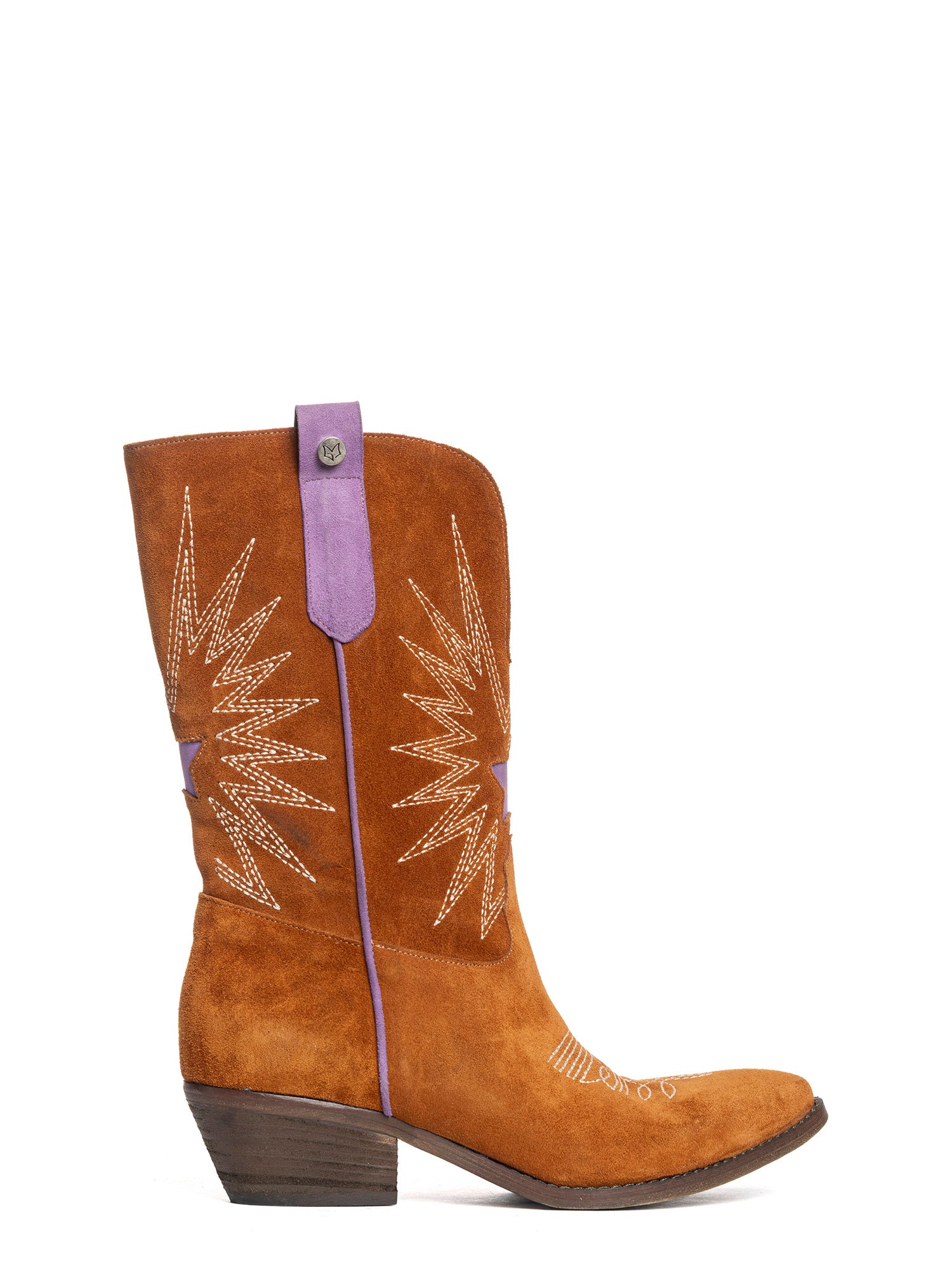 Katya Stivali texani in camoscio cuoio