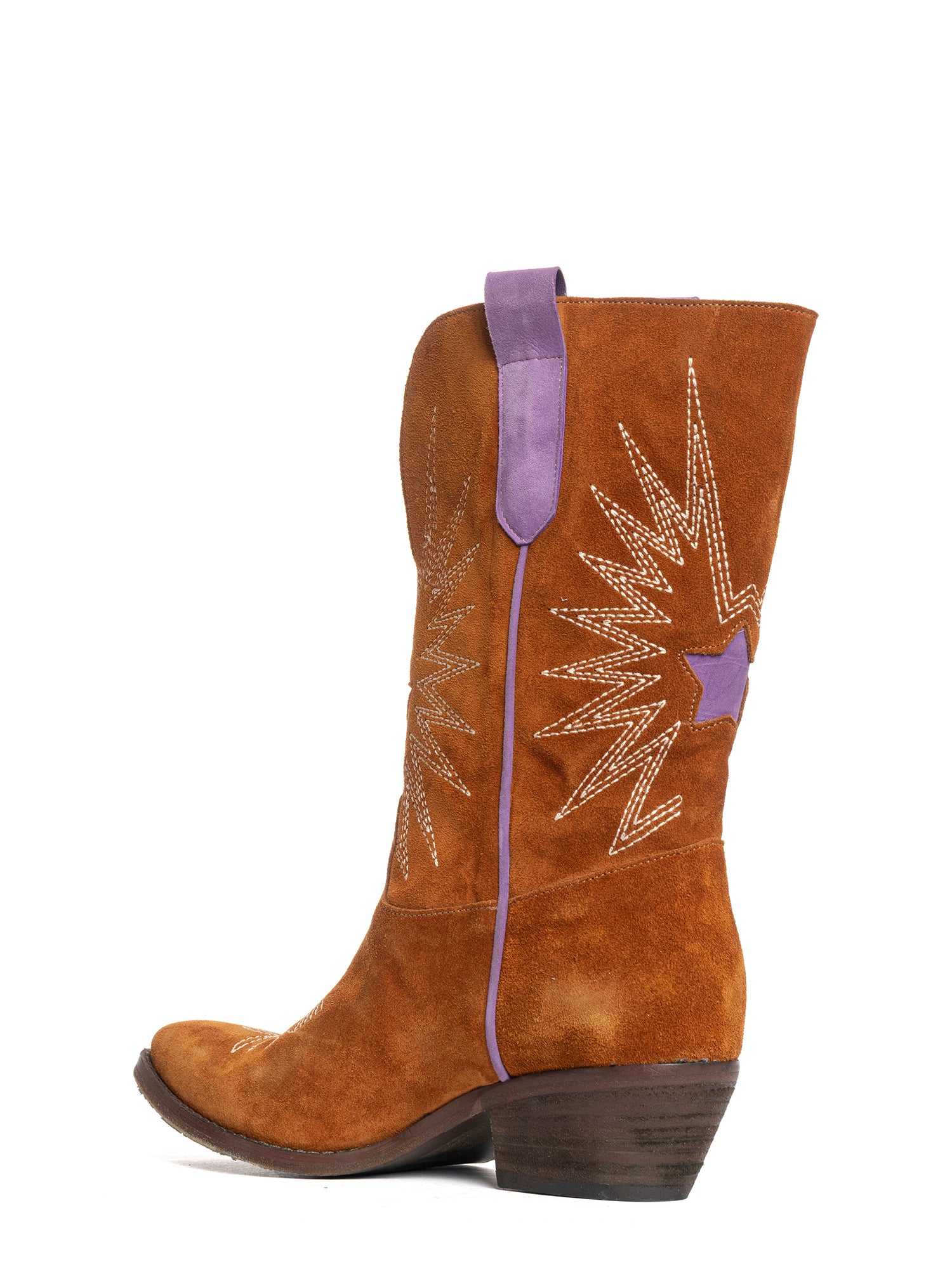 Katya Stivali texani in camoscio cuoio