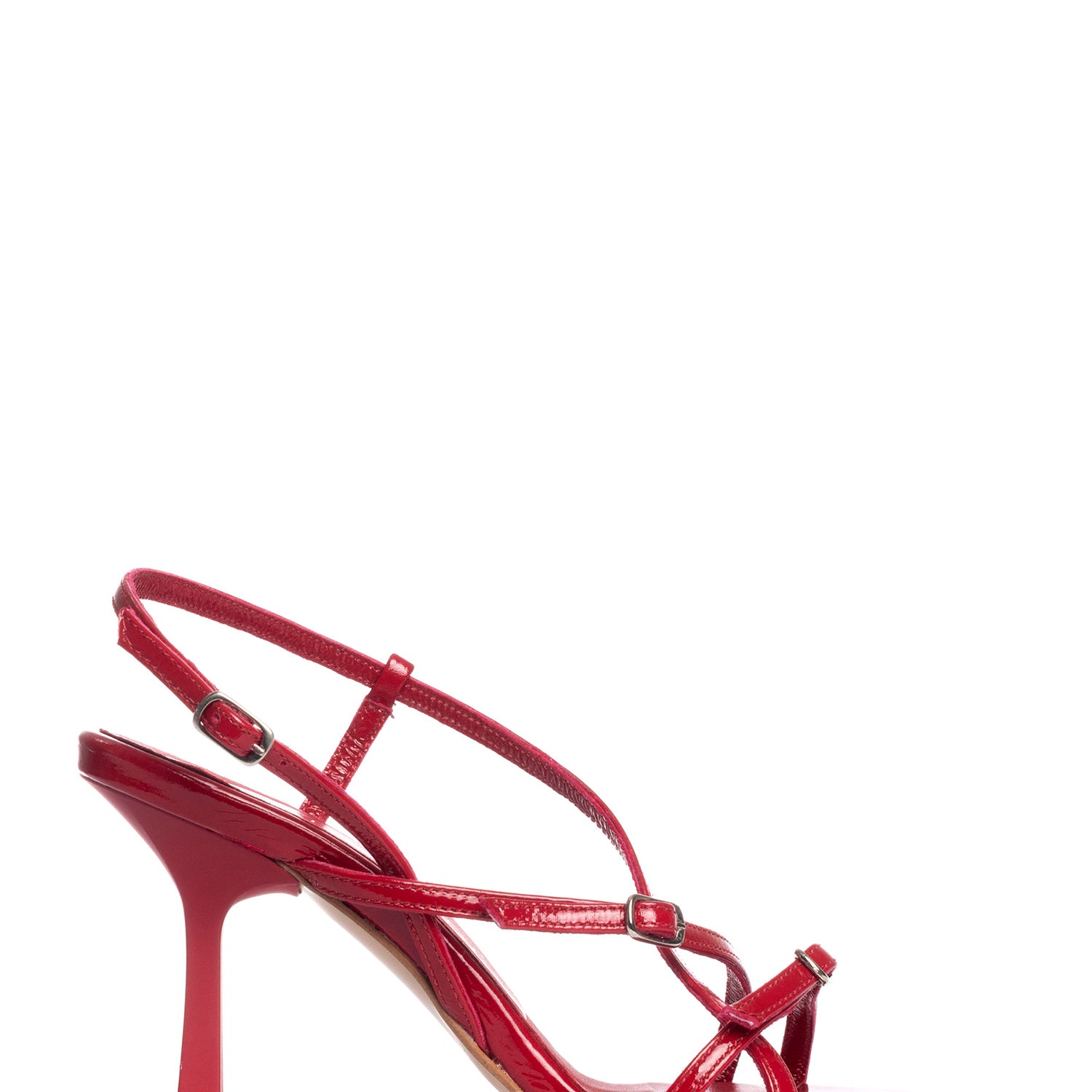 Lady sandali in nappa rosso vernice