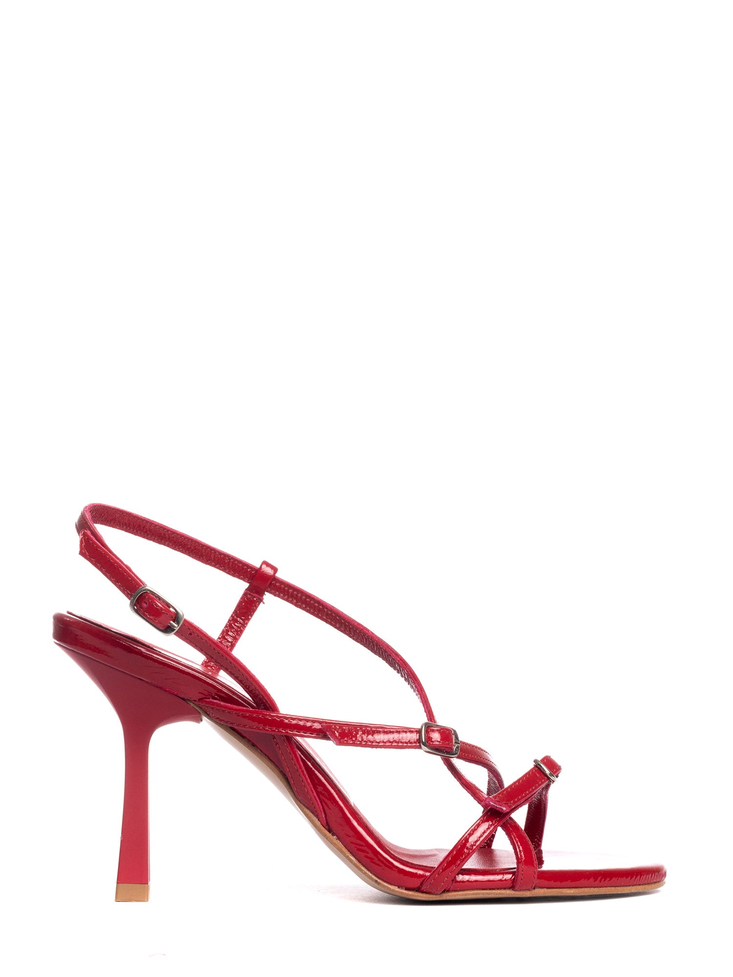 Lady sandali in nappa rosso vernice
