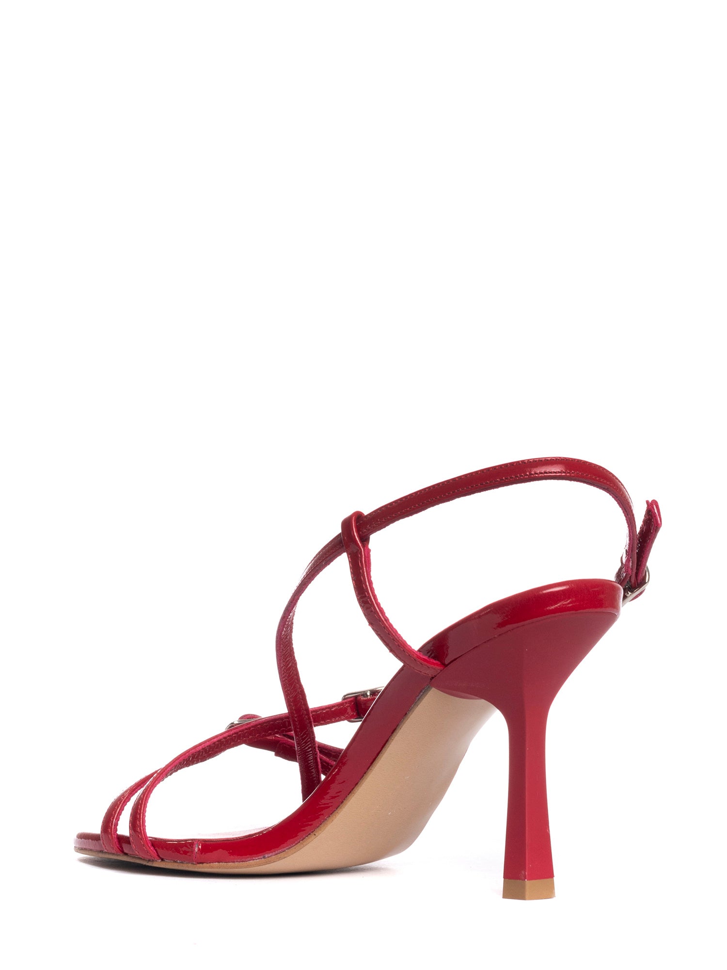 Lady sandali in nappa rosso vernice