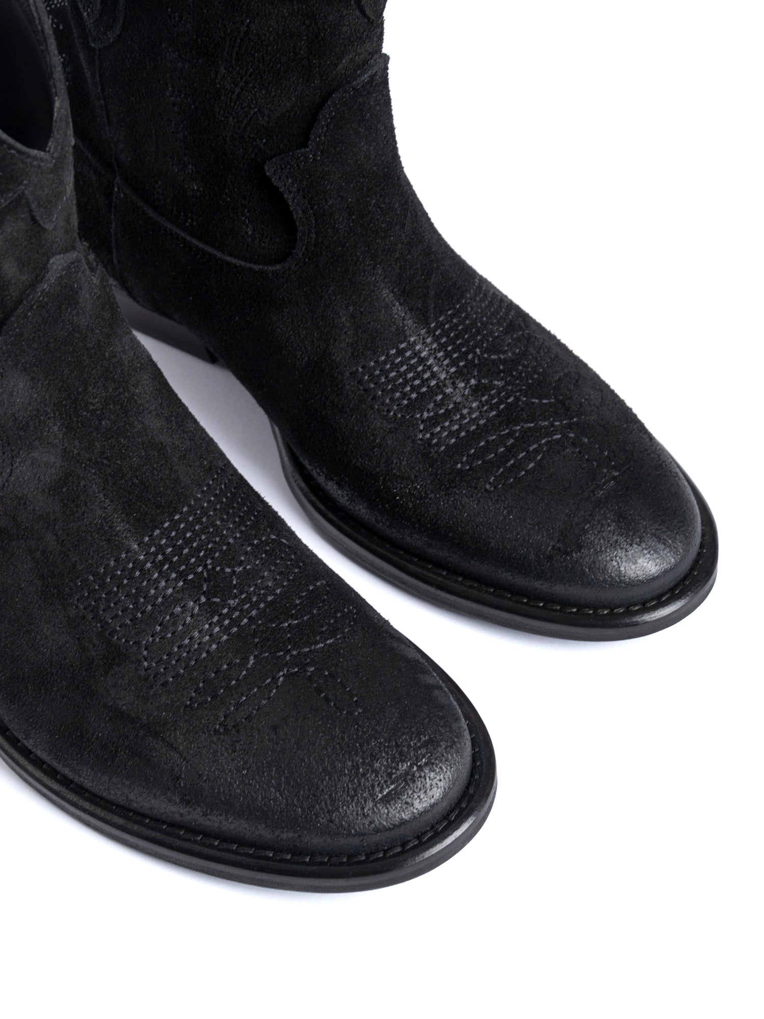 Malawi Tronchetti texani in camoscio nero