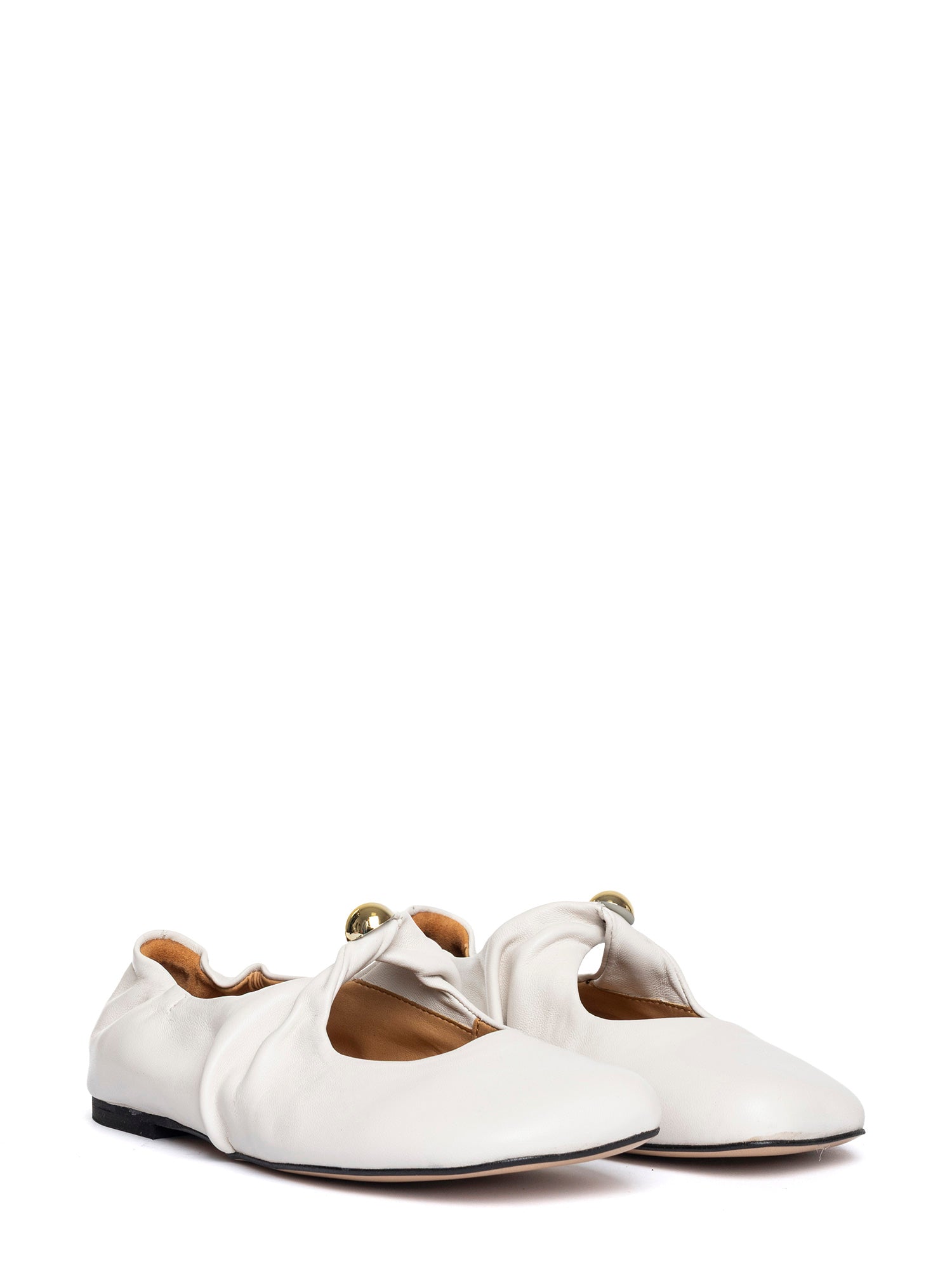 Marta Ballerine in nappa off white