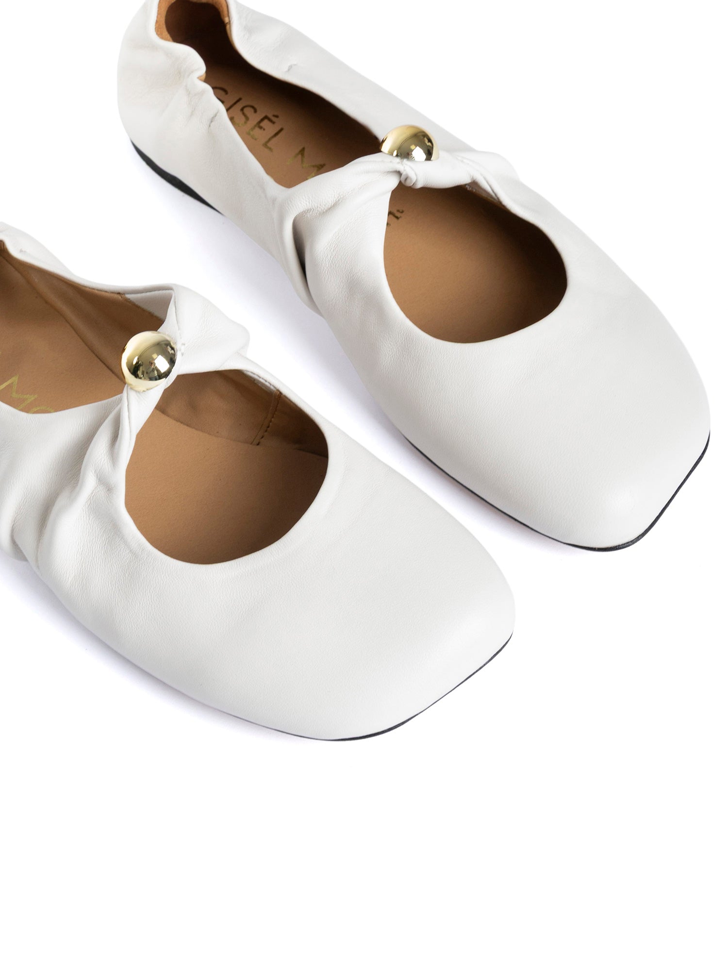 Marta Ballerine in nappa off white