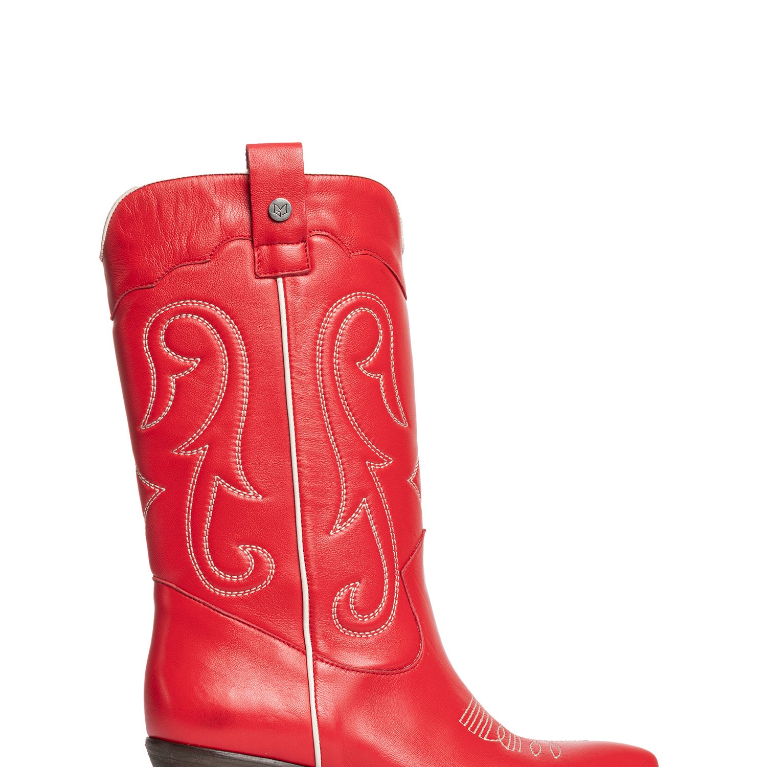Megan Stivali texani in vitello rosso