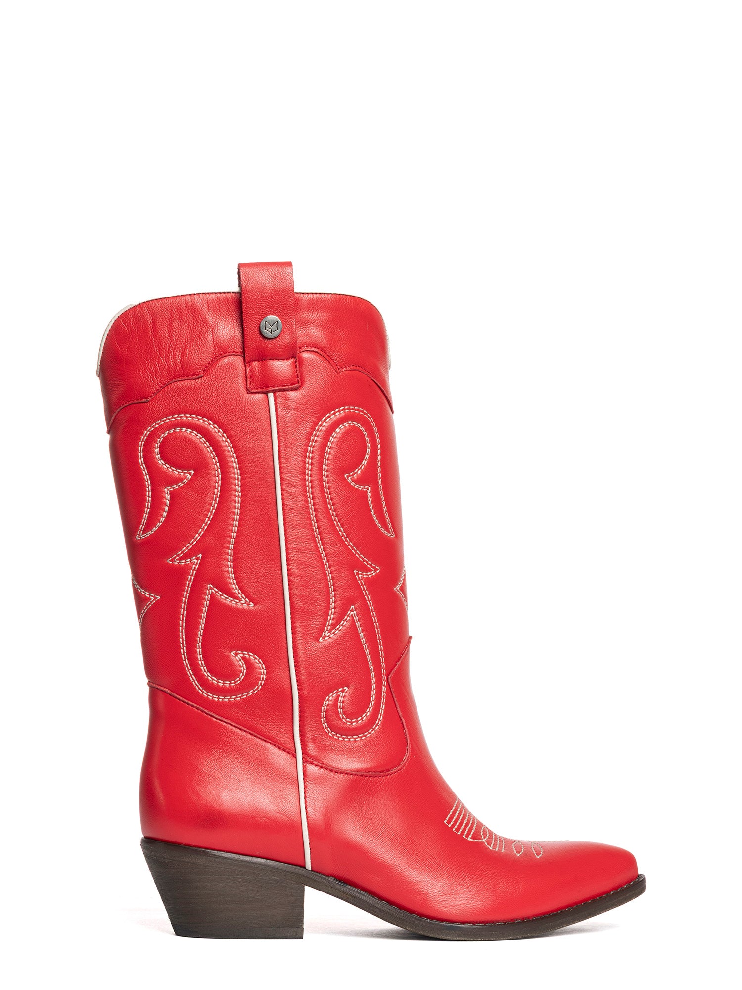 Megan Stivali texani in vitello rosso