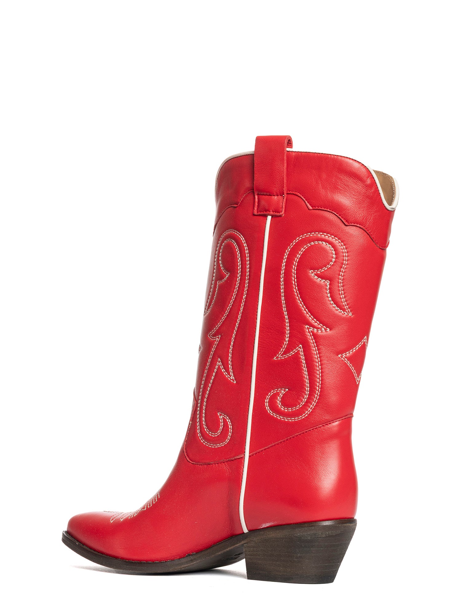 Megan Stivali texani in vitello rosso