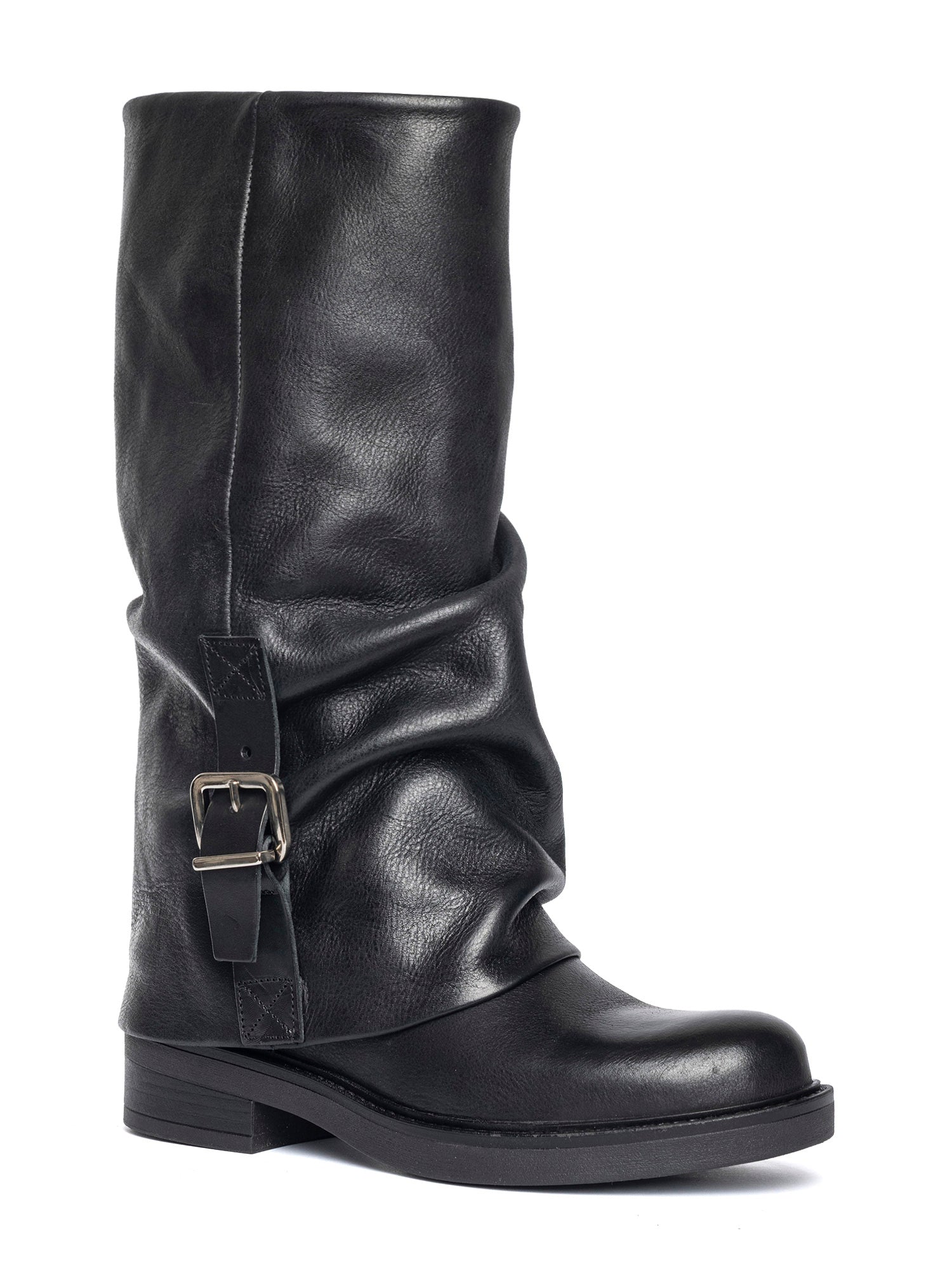 Momo Biker in vitello nero