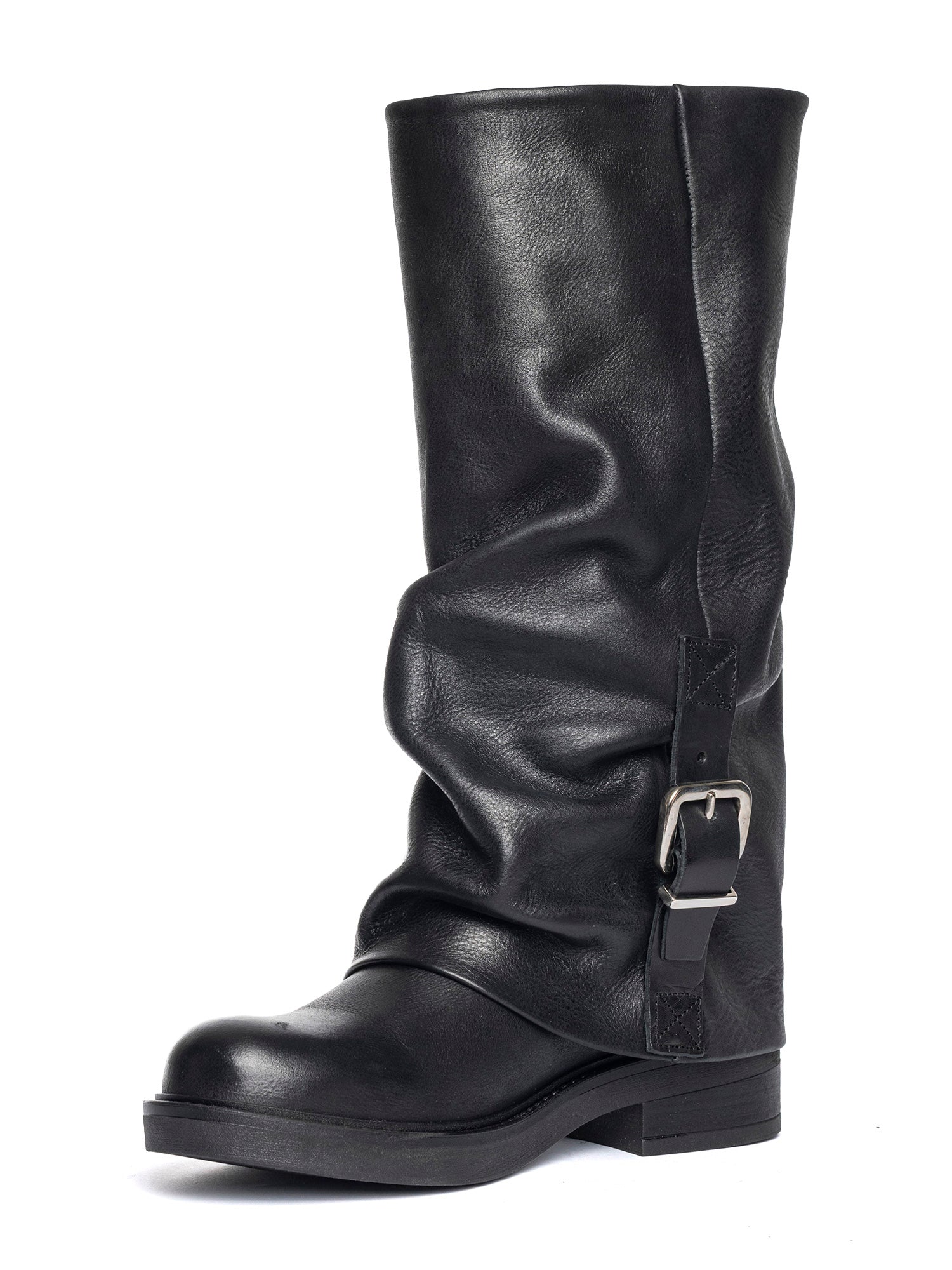 Momo Biker in vitello nero