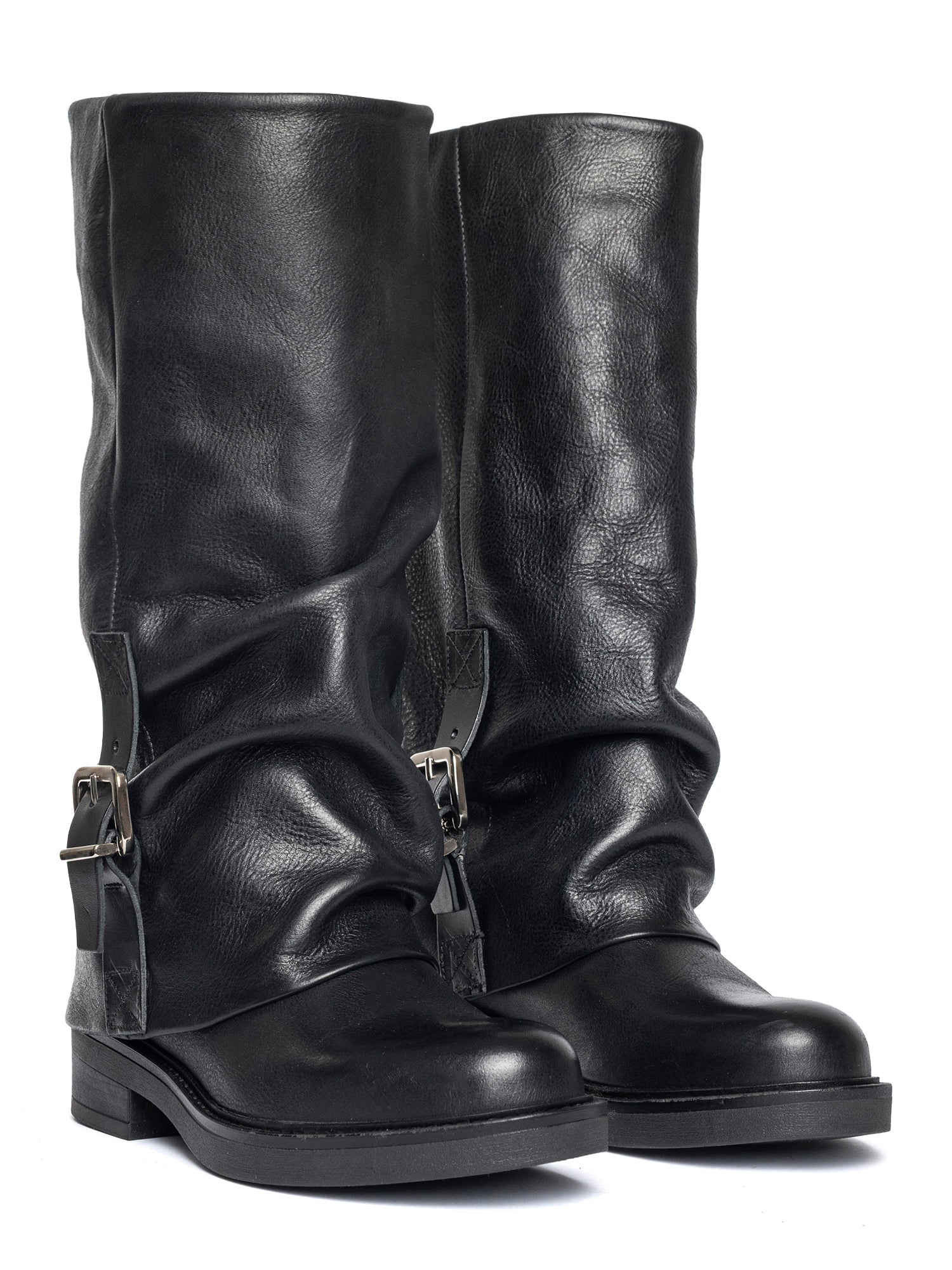 Momo Biker in vitello nero