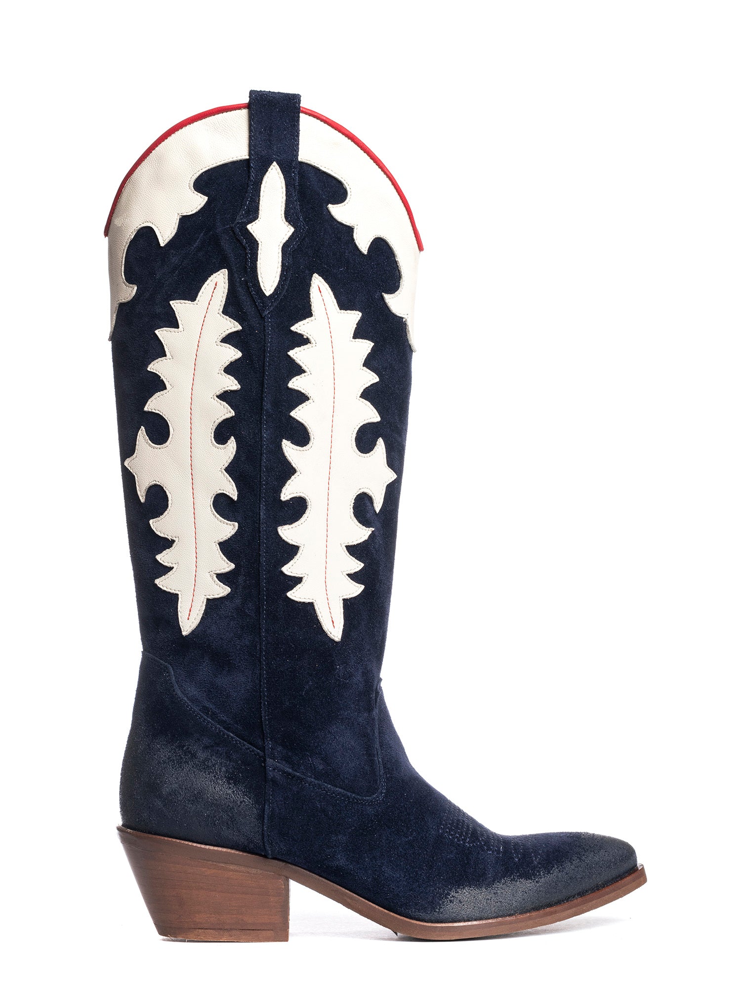 Montreal Stivali texani in camoscio blu