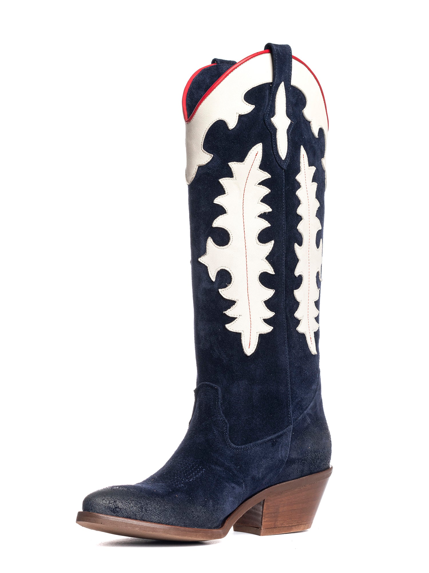Montreal Stivali texani in camoscio blu
