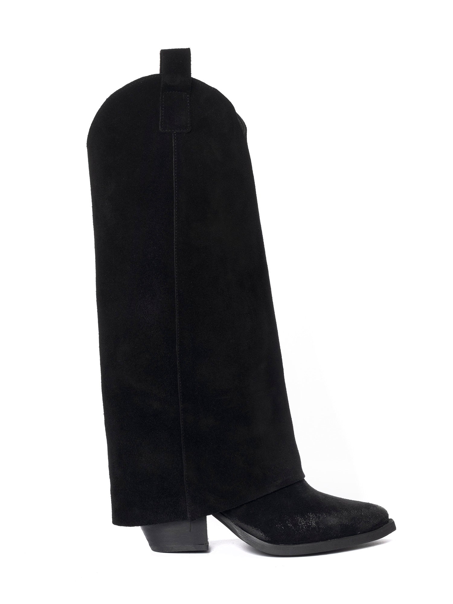 Natasha Stivali texani in camoscio nero