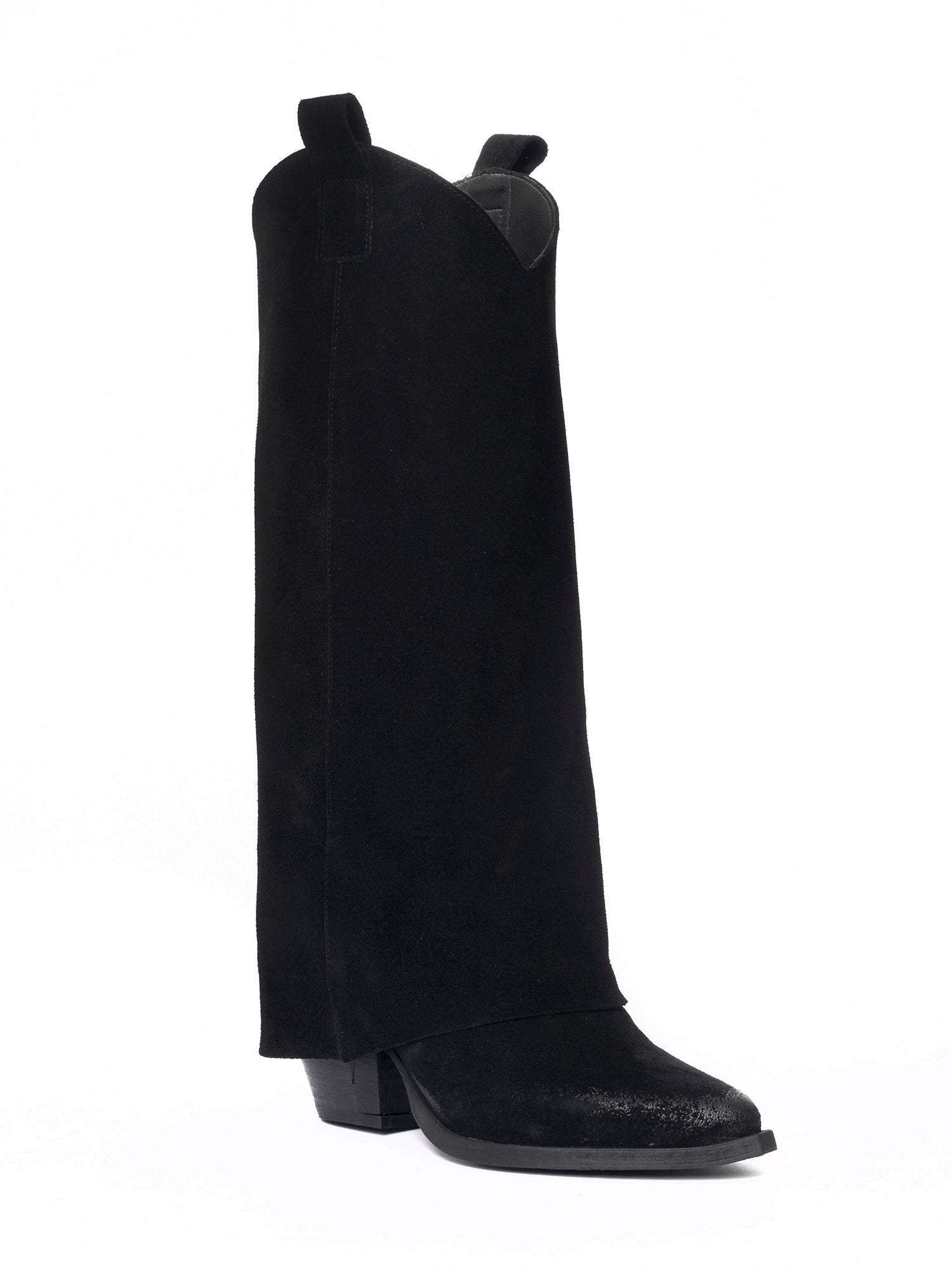 Natasha Stivali texani in camoscio nero