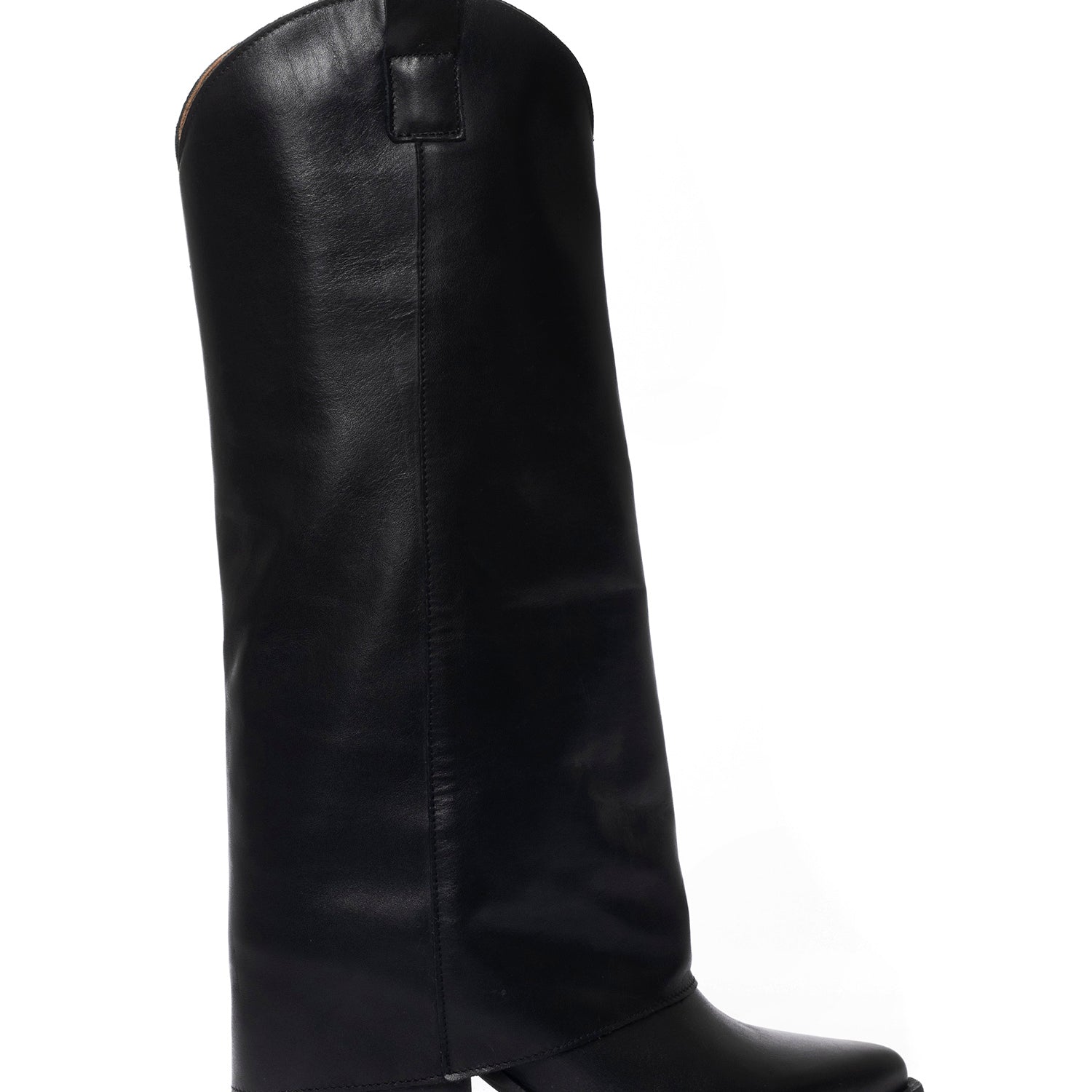 Natasha Stivali texani in vitello nero
