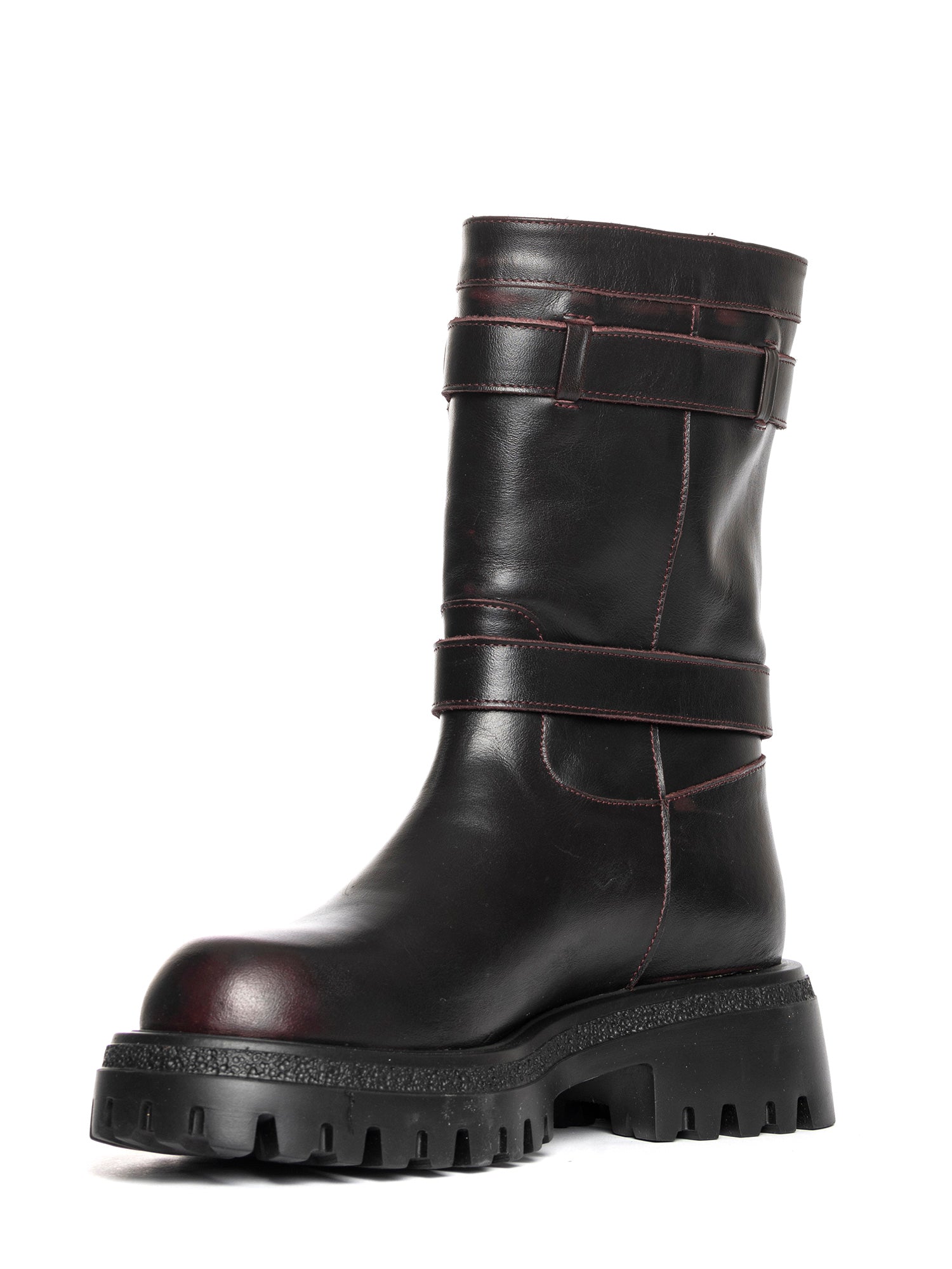 Norway Biker in burgundy removed calfskin