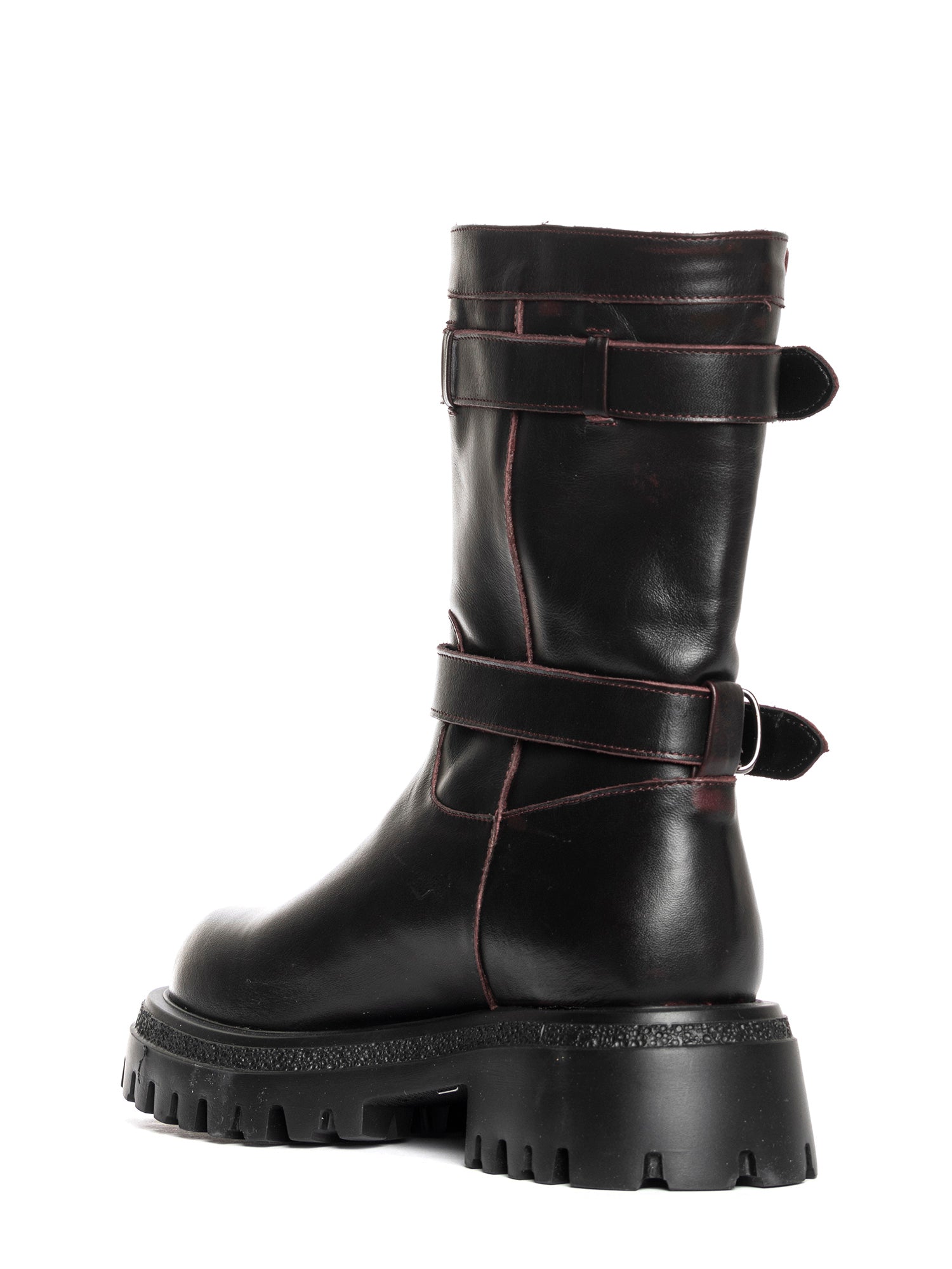 Norway Biker in burgundy removed calfskin