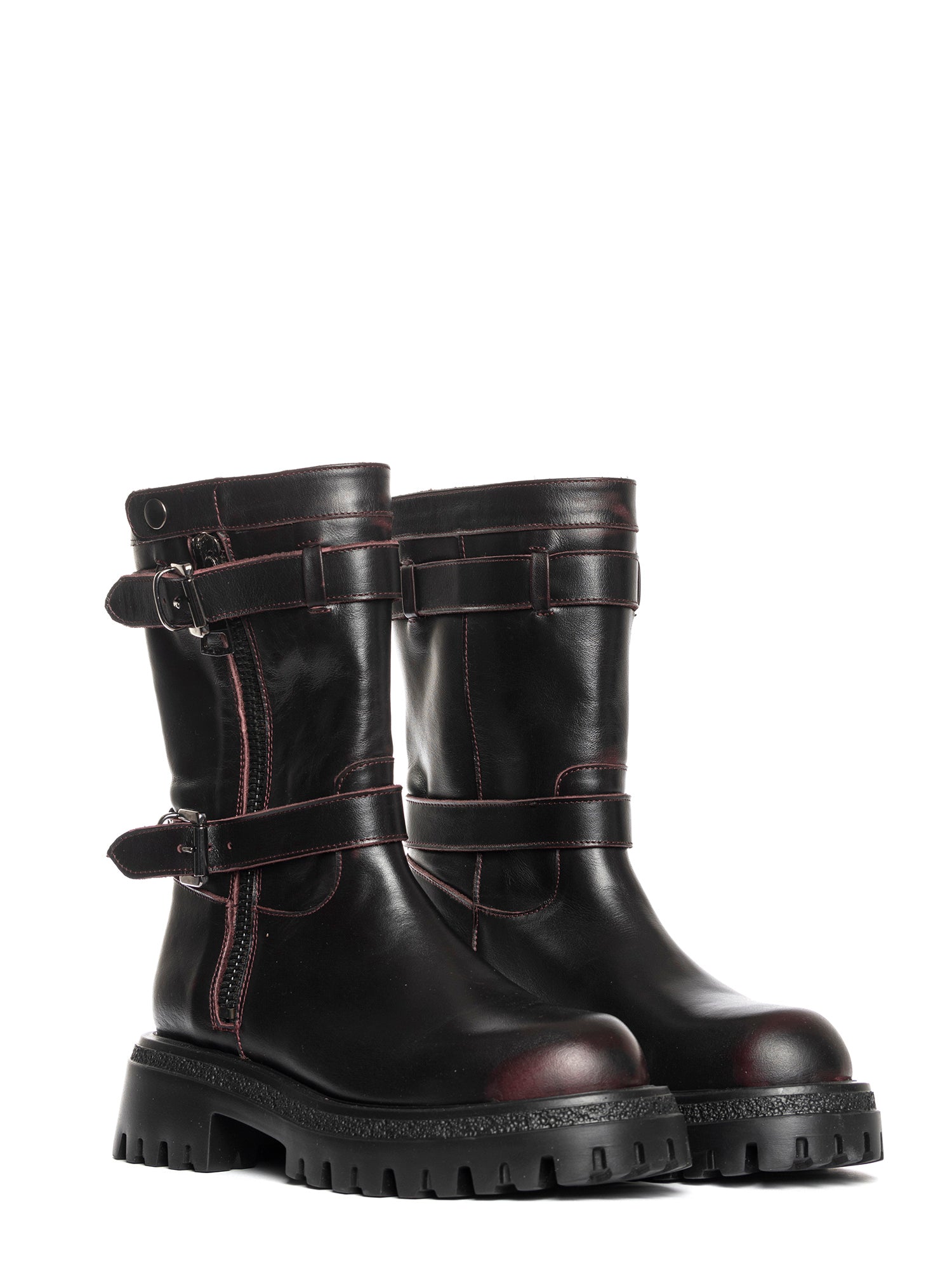 Norway Biker in burgundy removed calfskin