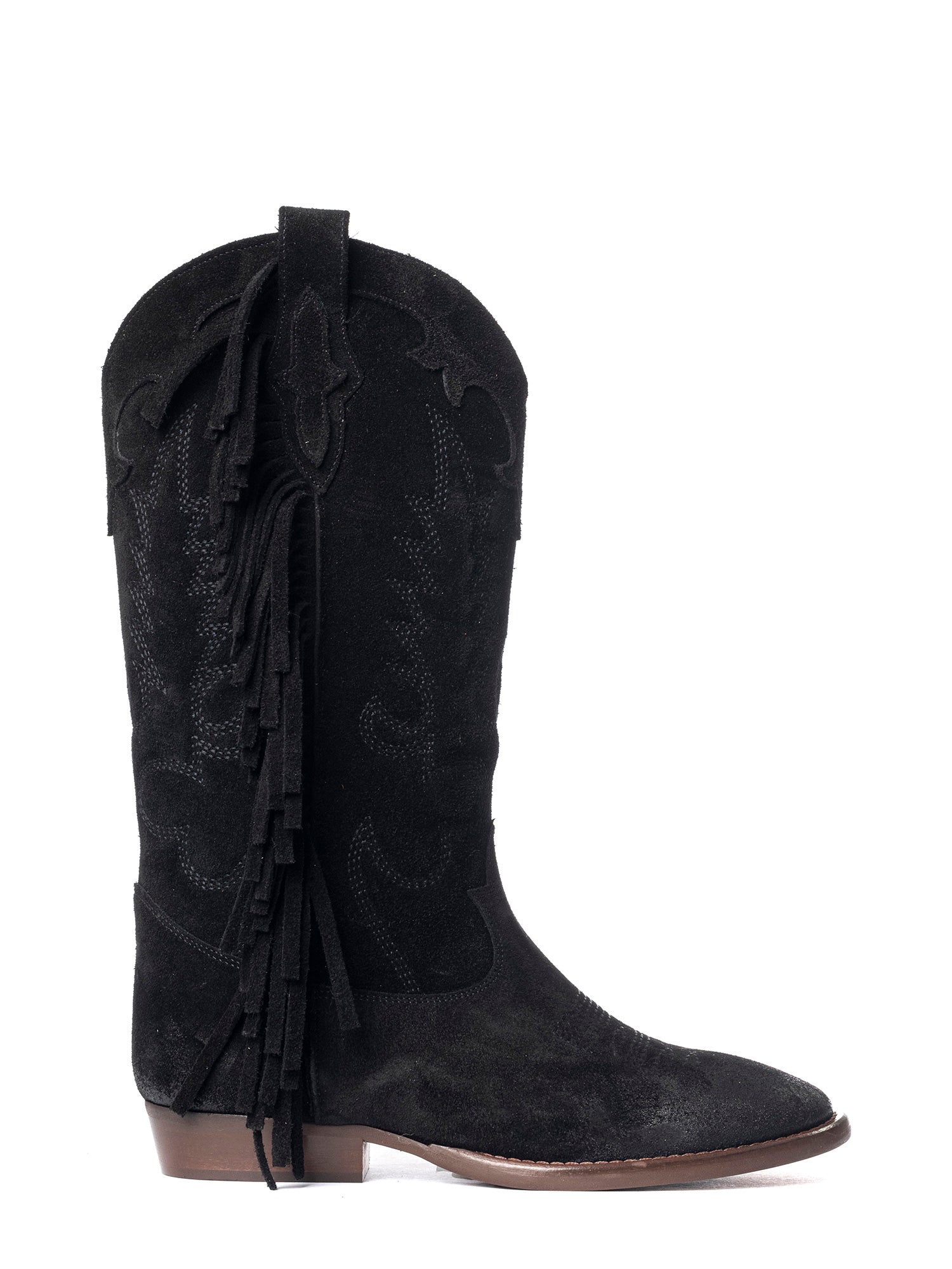 Oklahoma Stivali texani in camoscio nero