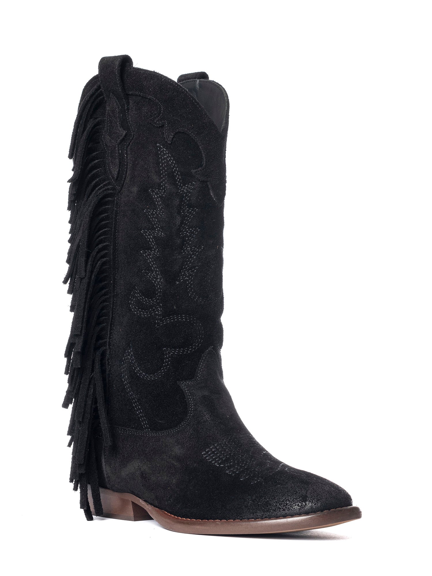 Oklahoma Stivali texani in camoscio nero