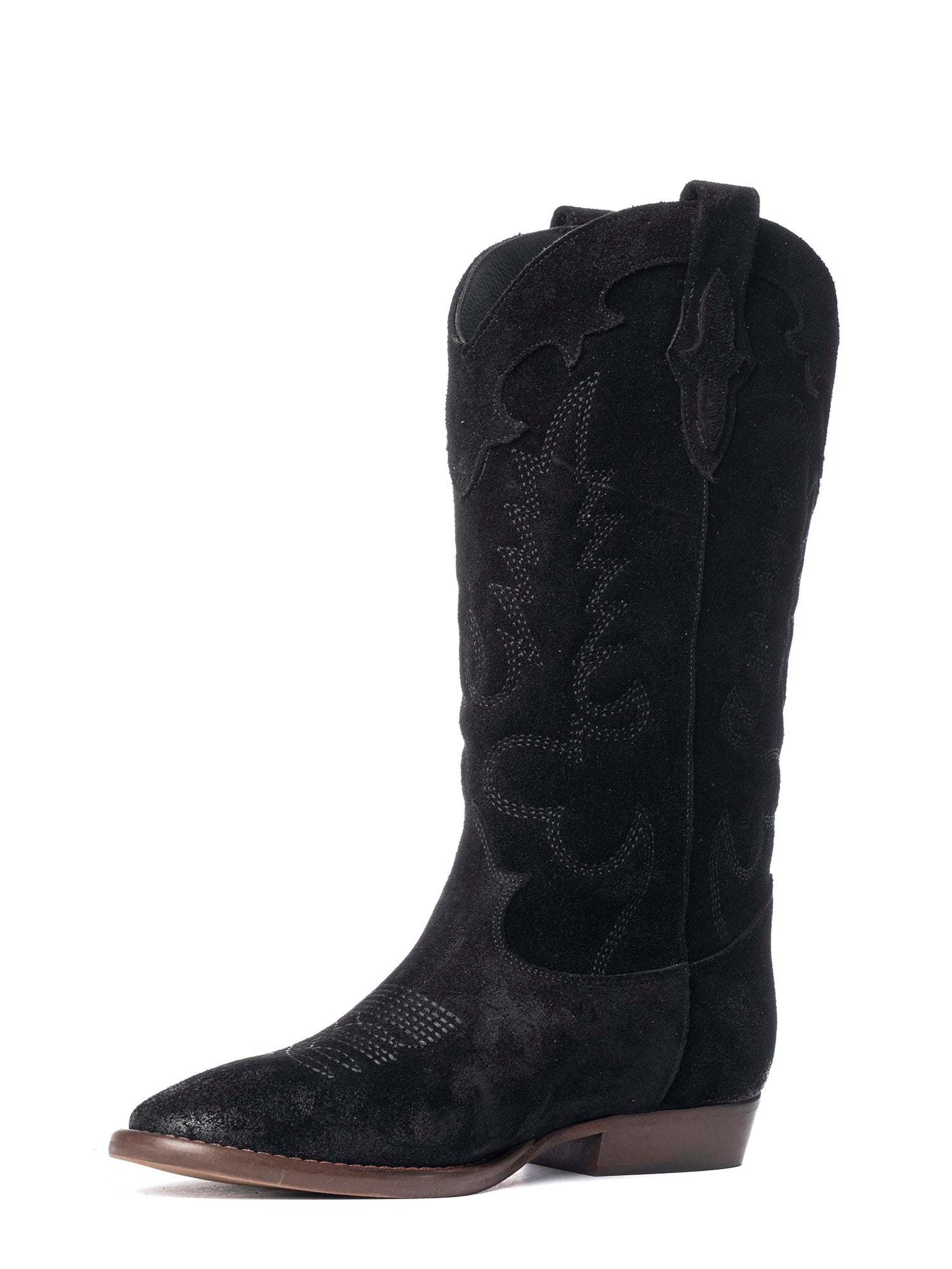 Oklahoma Stivali texani in camoscio nero